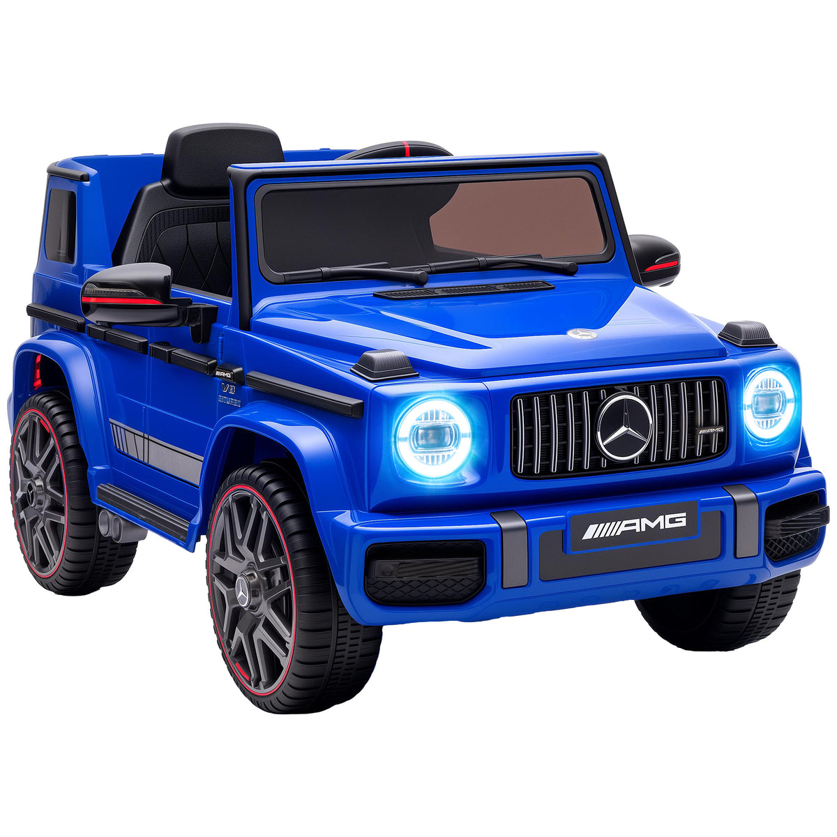 AIYAPLAY Licensed Mercedes-AMG G63 12V Kids Ride on Car with Remote Dual Motors Rear Suspension Slow Start for 3-6 Years, Blue Default Title