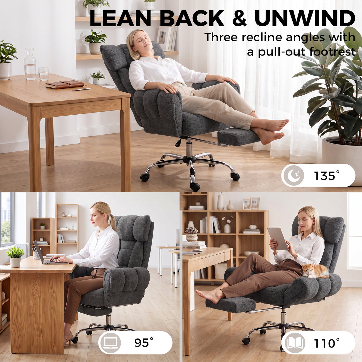 HOMCOM Criss Cross Office Chair with Flip-Up Armrests, Reclining Desk Chair with Wide Seat, Footrest, Wheels, Dark Grey