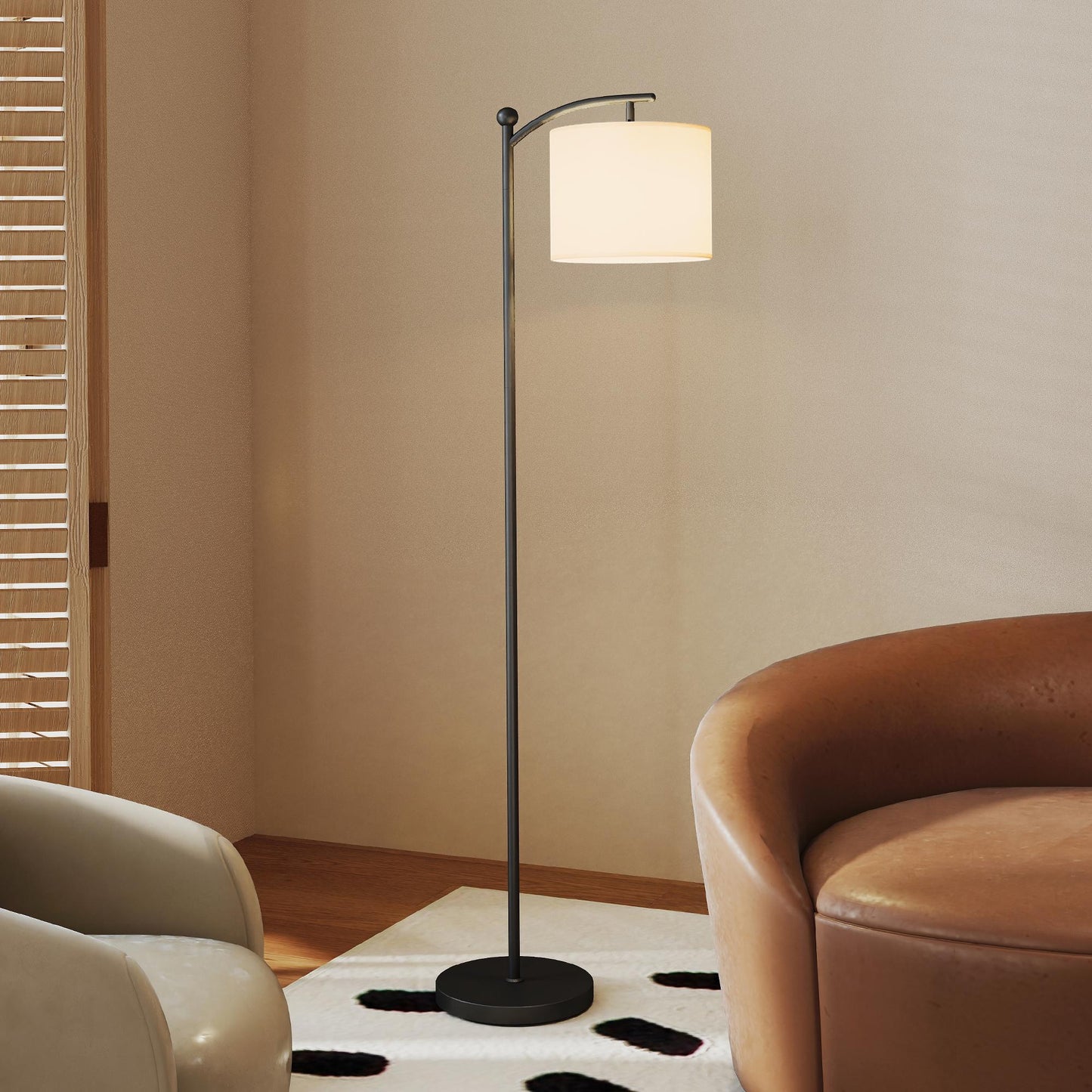 HOMCOM LED Floor Lamp with Remote Control - Black