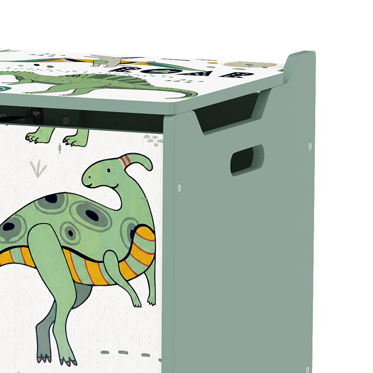 AIYAPLAY Storage Chest, Wooden Toy Chest with Lid, Flip-Top, Security Hinges and Anti-Pinch Design for Kids, Green