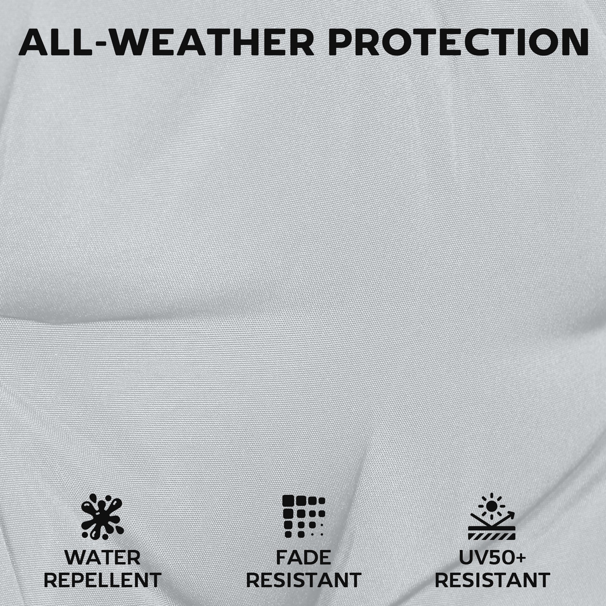 Outsunny Set of 6 Outdoor Seat Cushions with Machine Washable Cover, Water Repellent Seat Cushions Light Grey