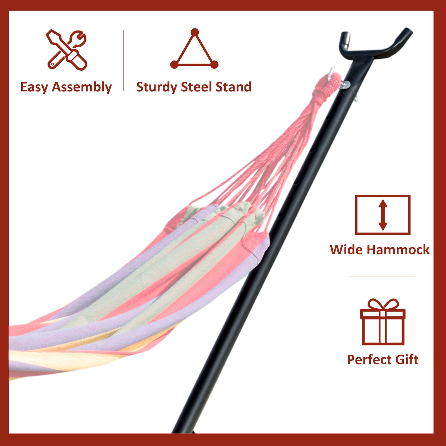 Outsunny 2.86m Universal Hammock Stand Metal Frame Garden Camping Picnic Outdoor Patio Replacement â€“ Stand Only