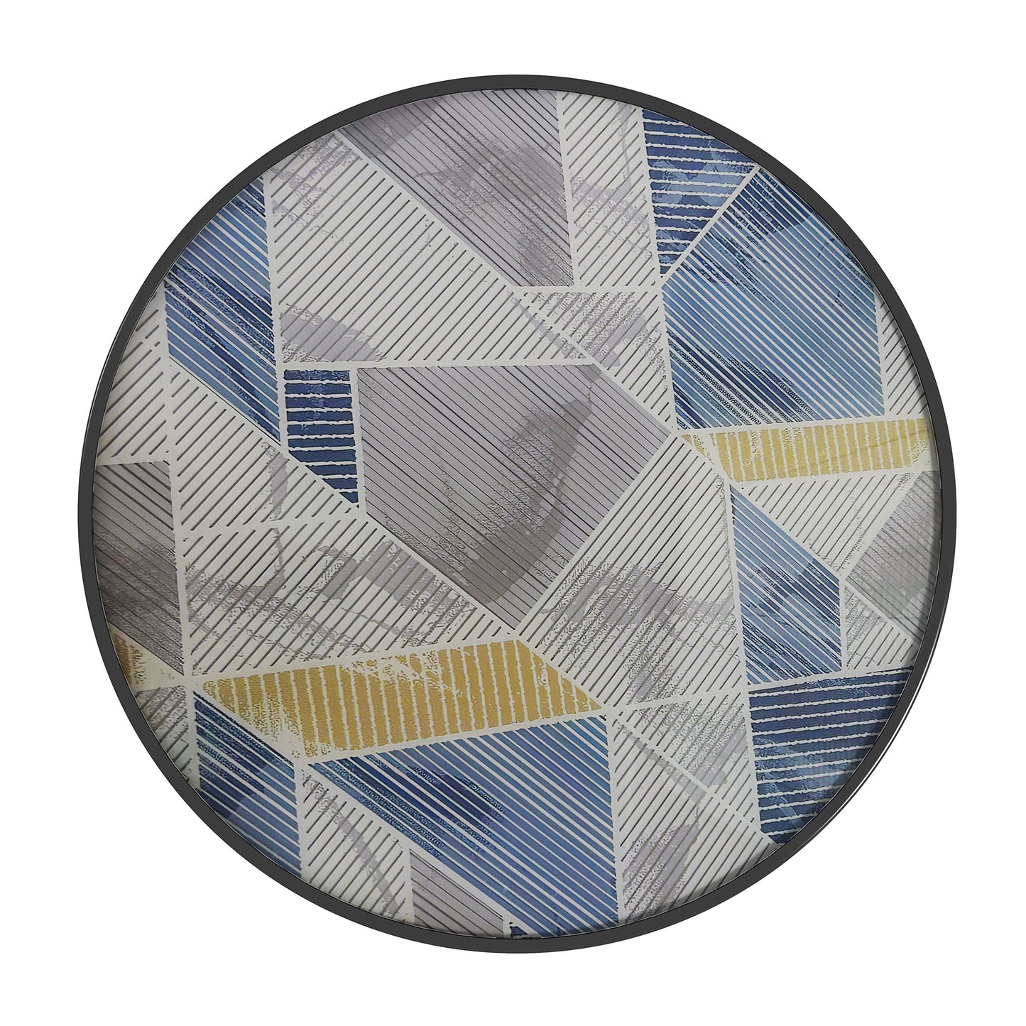 Outsunny 60 Garden Table, with Glass Printed Tabletop - Multicolour