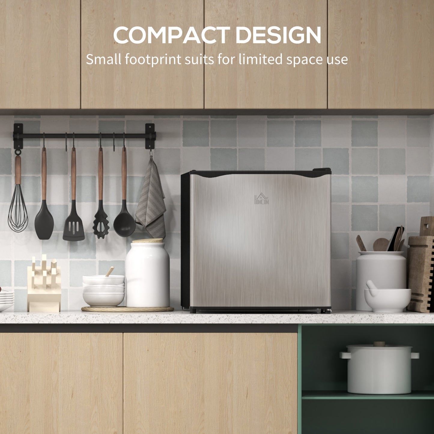 HOMCOM 35L Mini Freezer, -24 to -14 Temperature - Silver Tone