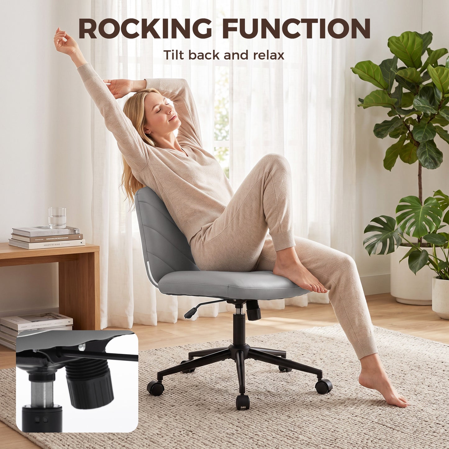 HOMCOM extra nail tech rolling retro fabric cute teenager arms hairdresser on chairs desks spinny comfortable beauty
