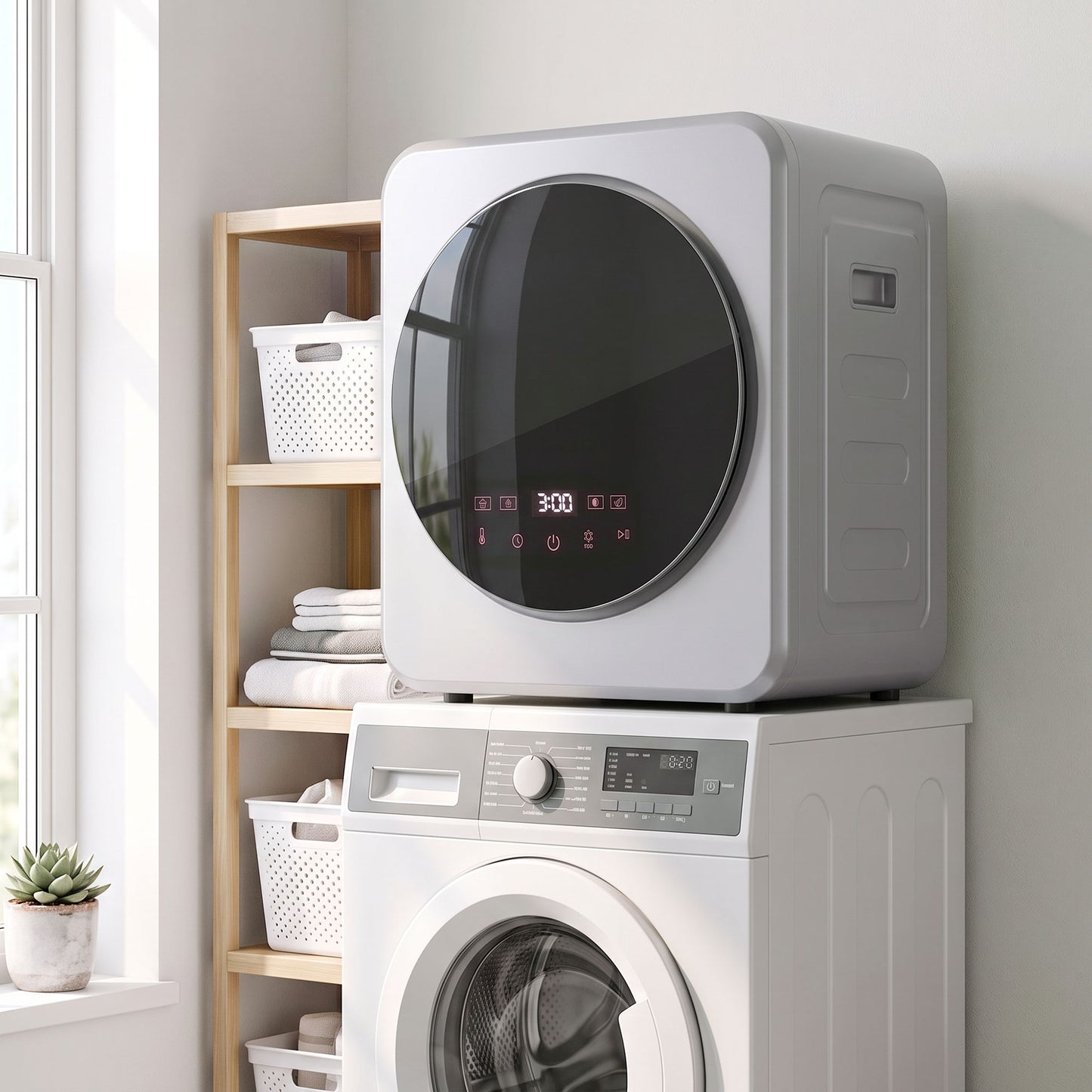 HOMCOM Vented Tumble Dryer, 4 kg Front Tumble Dryer with Stainless Steel Tub, 800W Compact Freestanding, Silver