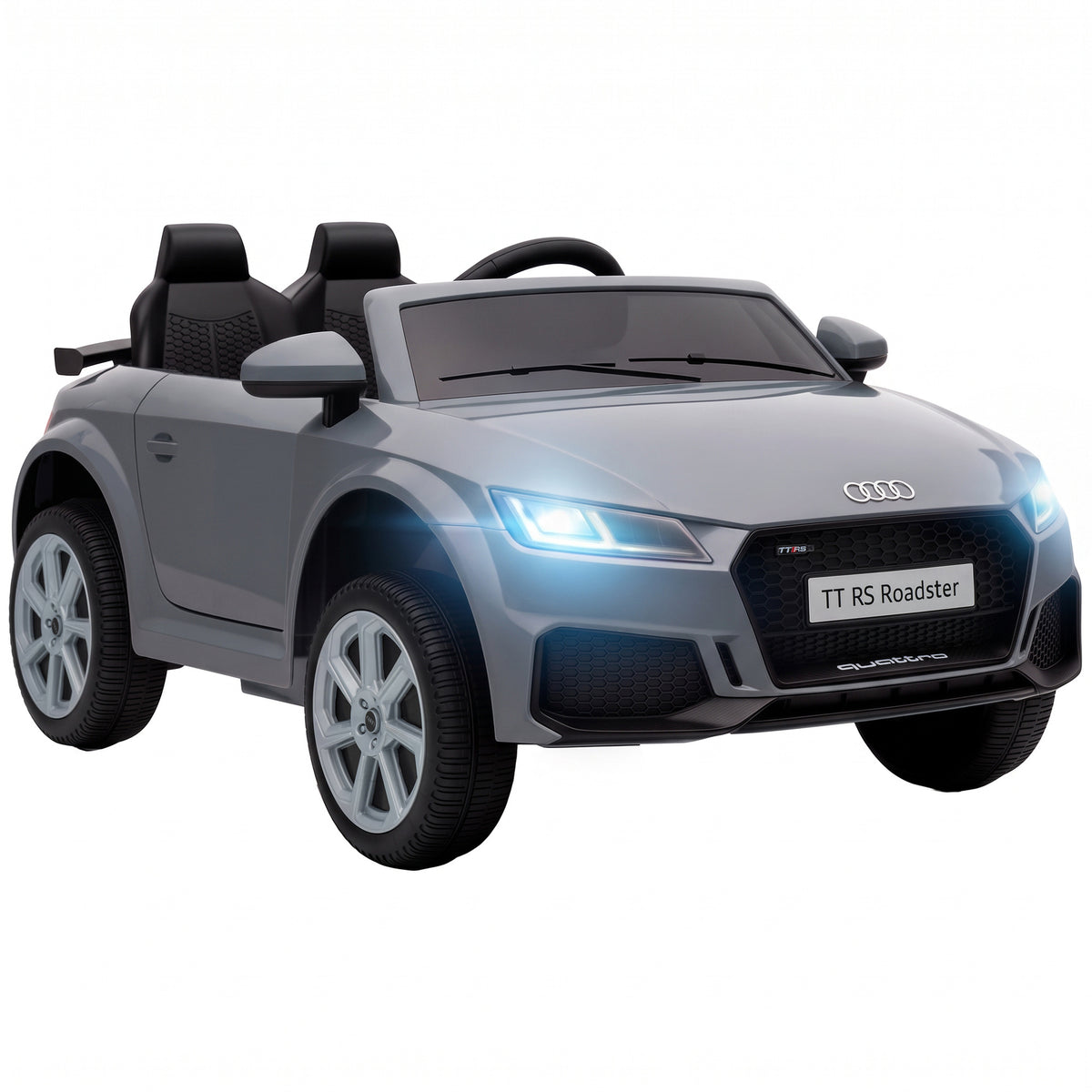 AIYAPLAY 12V Audi TT RS Licensed Electric Car, Electric Ride On Toy with Remote Control, Dual Motors, 4-Wheel Suspension, Grey Default Title
