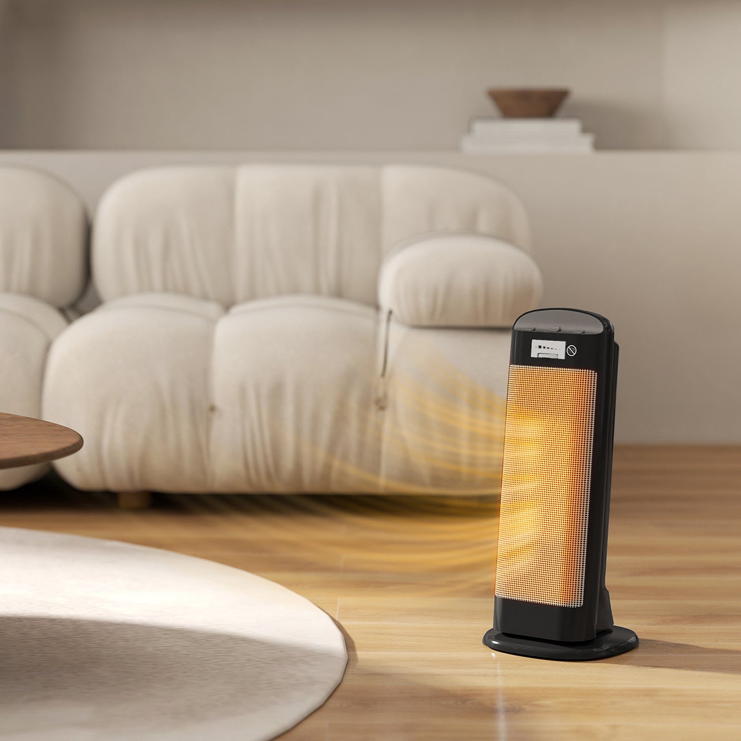 HOMCOM Ceramic Space Heater, 2000W Fan Electric Heater with 4 Modes, Adjustable Thermostat, 55Â° Oscillation, Tip-Over and Overheat Protection for Bedroom, Home Office, Black