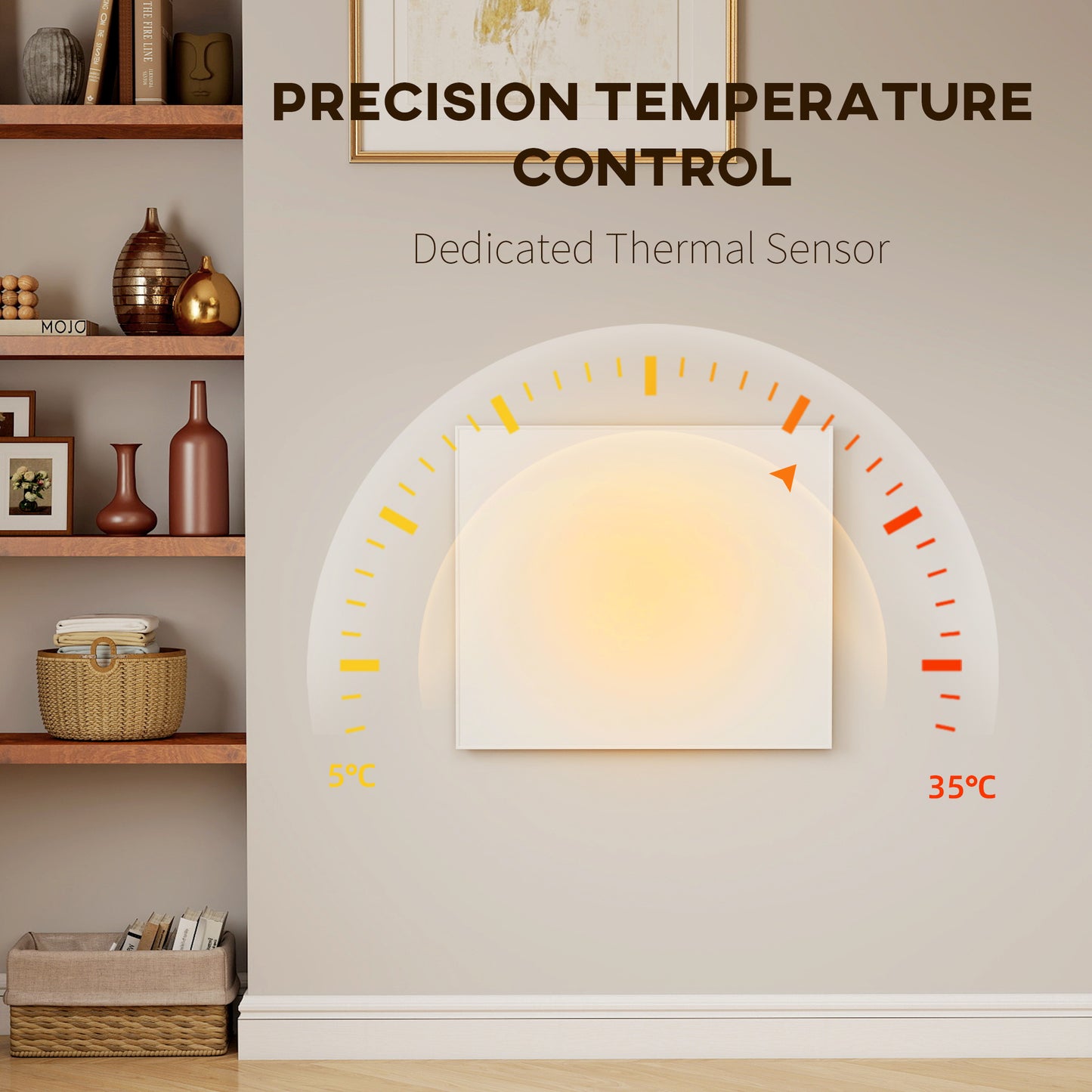 HOMCOM Wifi Smart Electric Heater, Far Infrared, Wall Mounted - 520W