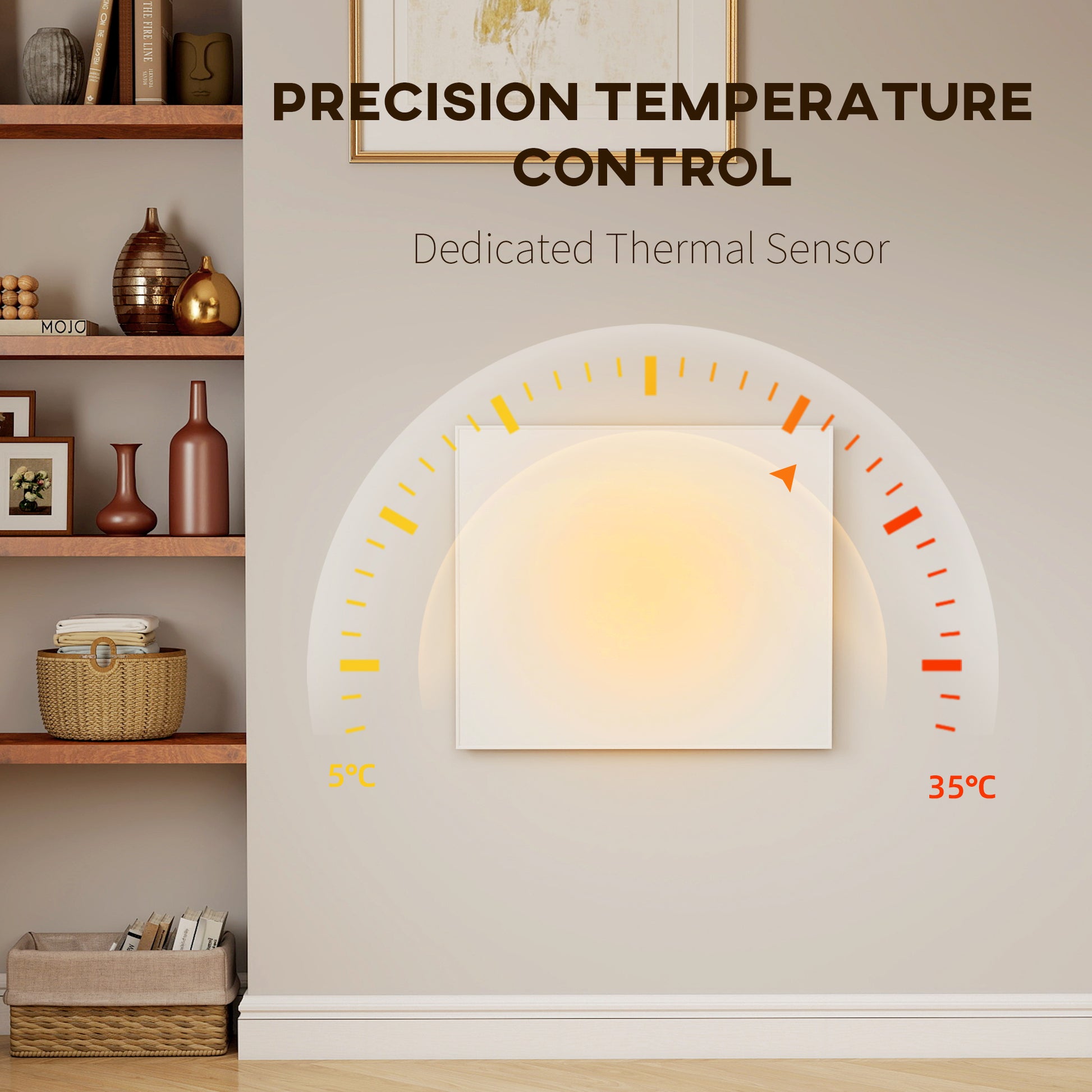 HOMCOM Wifi Smart Electric Heater, Far Infrared, Wall Mounted - 520W