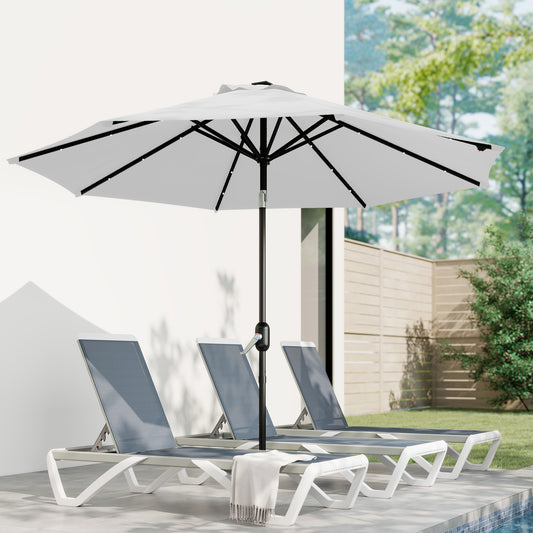 Outsunny 3 m Replacement Parasol Canopy with Top Vent, UPF 50+ Garden Parasol Replacement Canopy, 8 Rib Parasol Cover Replacement Fits Various Frames, Cream