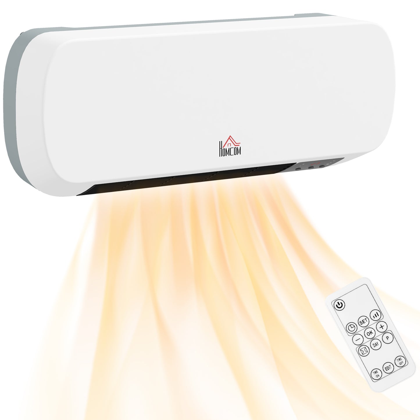 HOMCOM 2000W Wall Mounted Ceramic Space Heater, 10-49Â°C Temperature, White