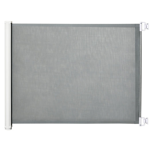 PawHut Retractable Pet Safety Gate, Folding Dog Barrier, Grey