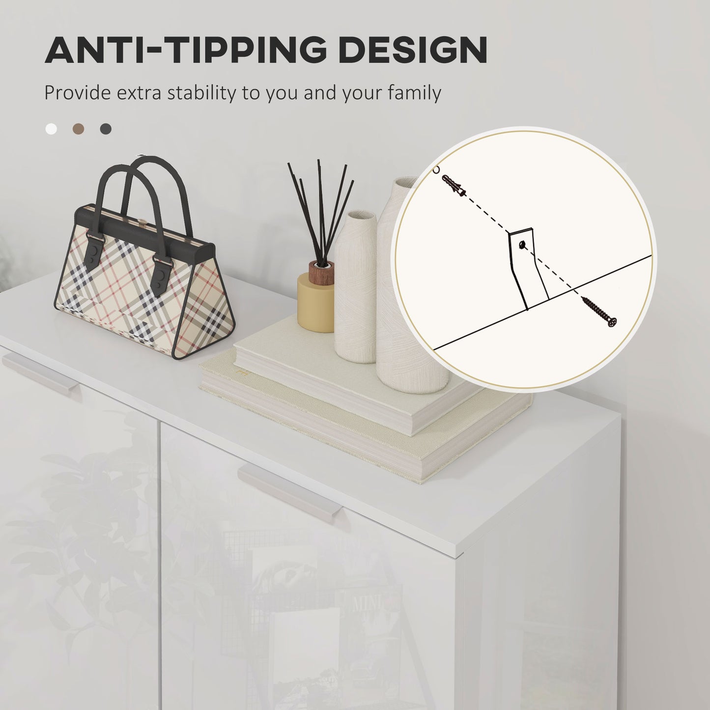 HOMCOM Five-Shelf Shoe Storage Cupboard - White