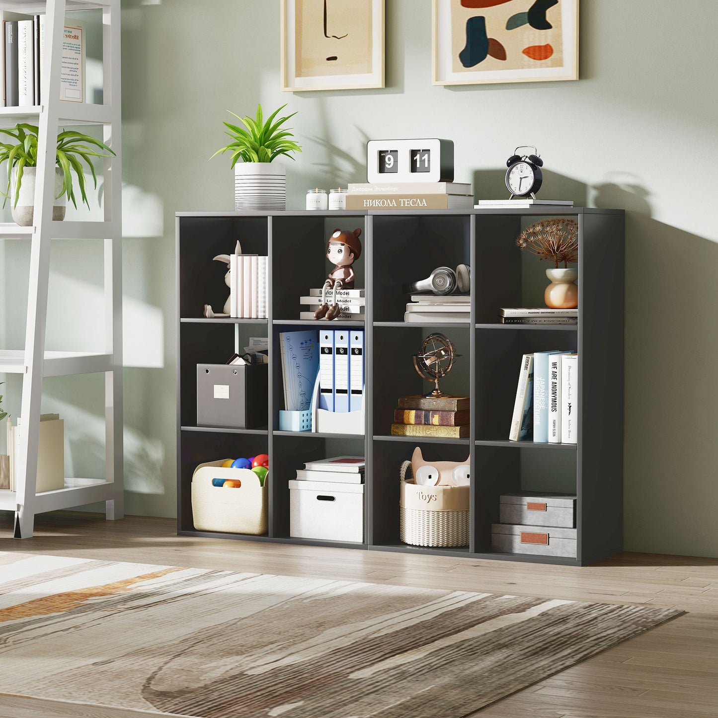 HOMCOM 6-Cube Bookshelf - Black