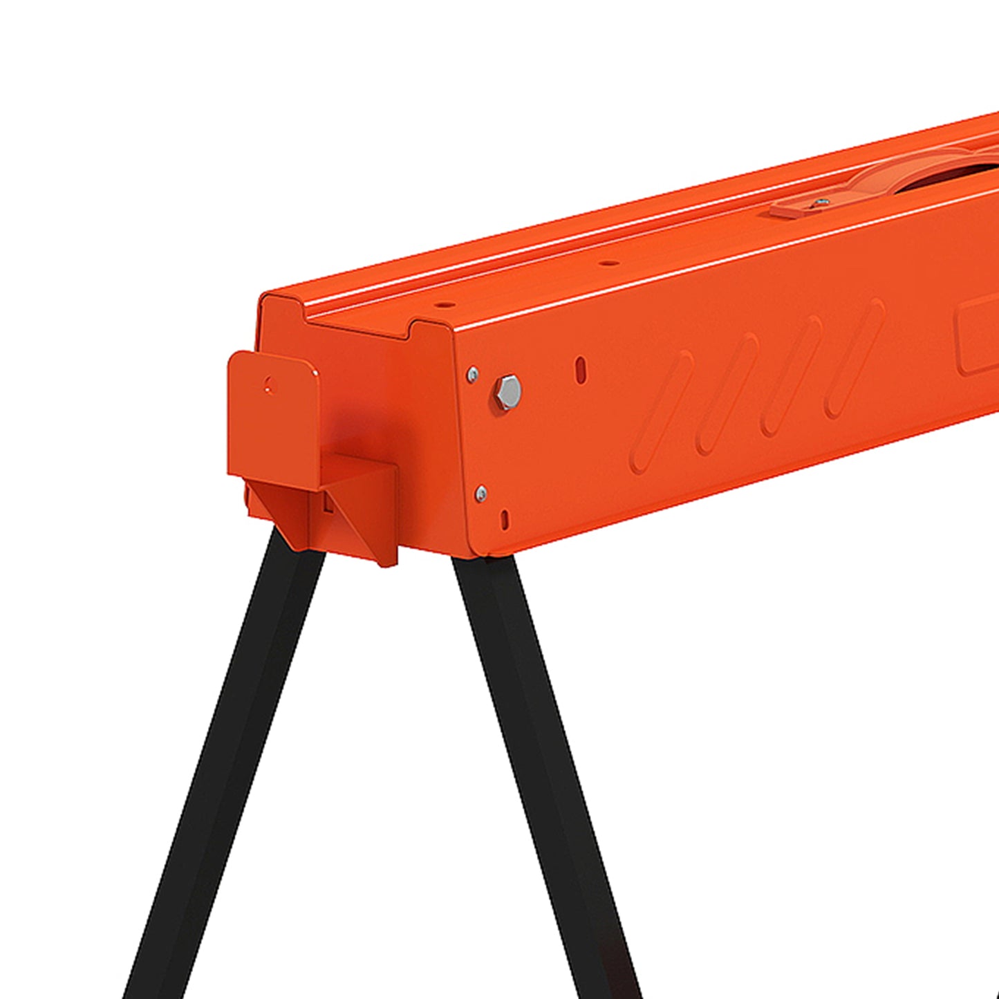 HOMCOM Saw Horses Twin Pack, Folding Work Bench Sawhorses with Height Adjustable Legs, 2x4 Bracket, Orange
