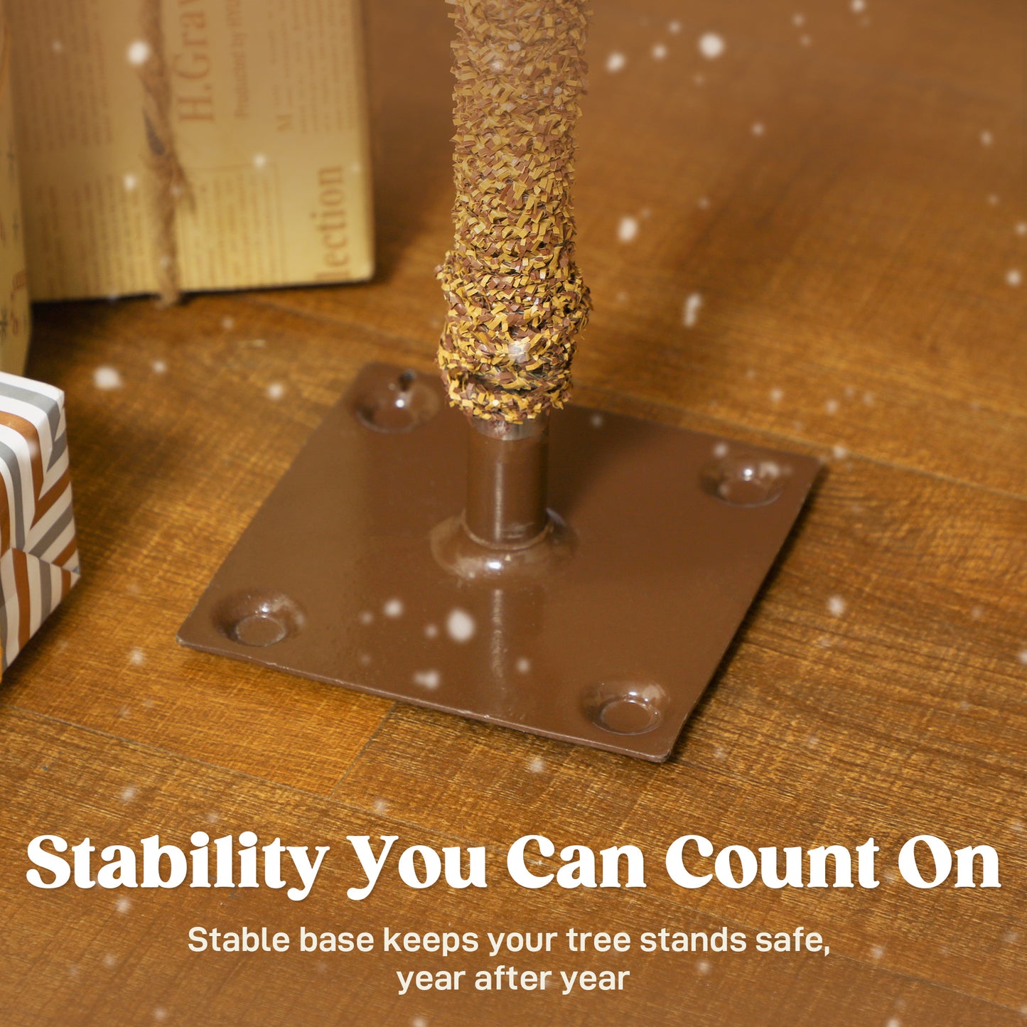 HOMCOM Set of 3 Pencil Flocked Christmas Tree, 3ft 4ft 5ft