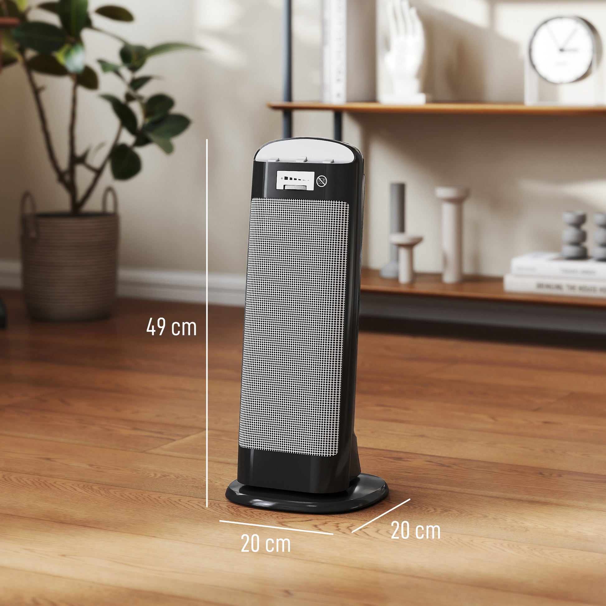 HOMCOM Ceramic Space Heater, 2000W Fan Electric Heater with 4 Modes, Adjustable Thermostat, 55Â° Oscillation, Tip-Over and Overheat Protection for Bedroom, Home Office, Black