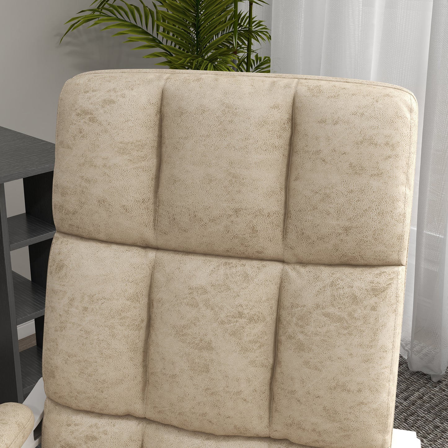 Vinsetto Massage Office Chair, Ergonomic Desk Chair, Comfy Work Study Chair with Heat, Padded Seat, 135Â° Reclining Back and Footrest for Home Office, Beige