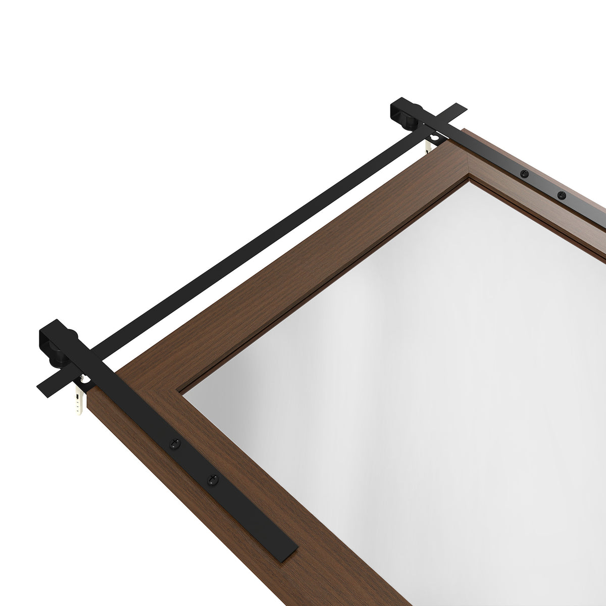 HOMCOM 86.5 x 61 cm Rectangle Mirror, Farmhouse Wall Mirror for Living Room, Bedroom, Hallway, Dark Brown