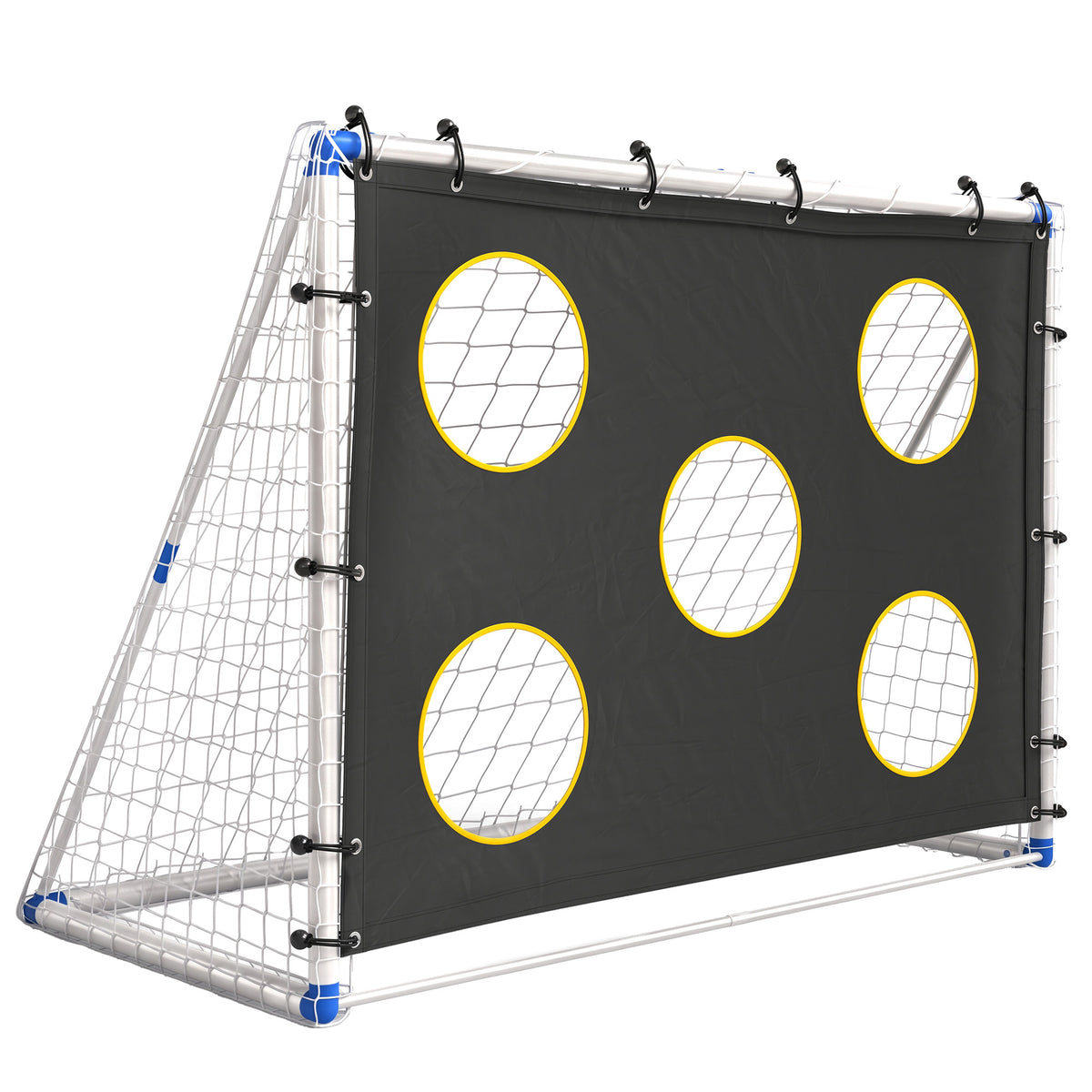 SPORTNOW Football Goal, 183 x 96 x 130 cm Portable Practice Football Net with Target Cloth and PVC ball, Tetoron Training Goal Default Title
