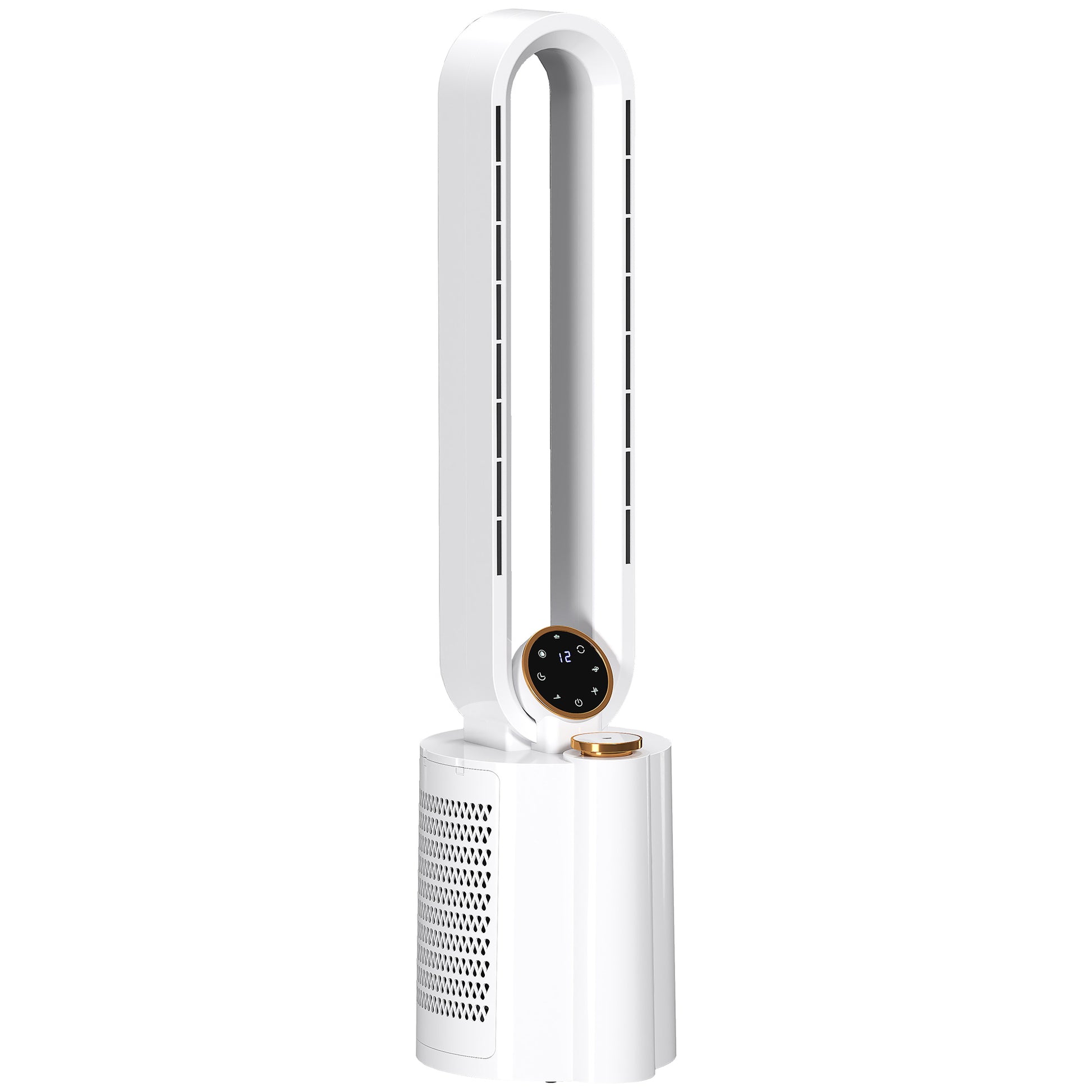 HOMCOM Multi-Mode Bladeless Tower Fan and Humidifier - White Default Title
