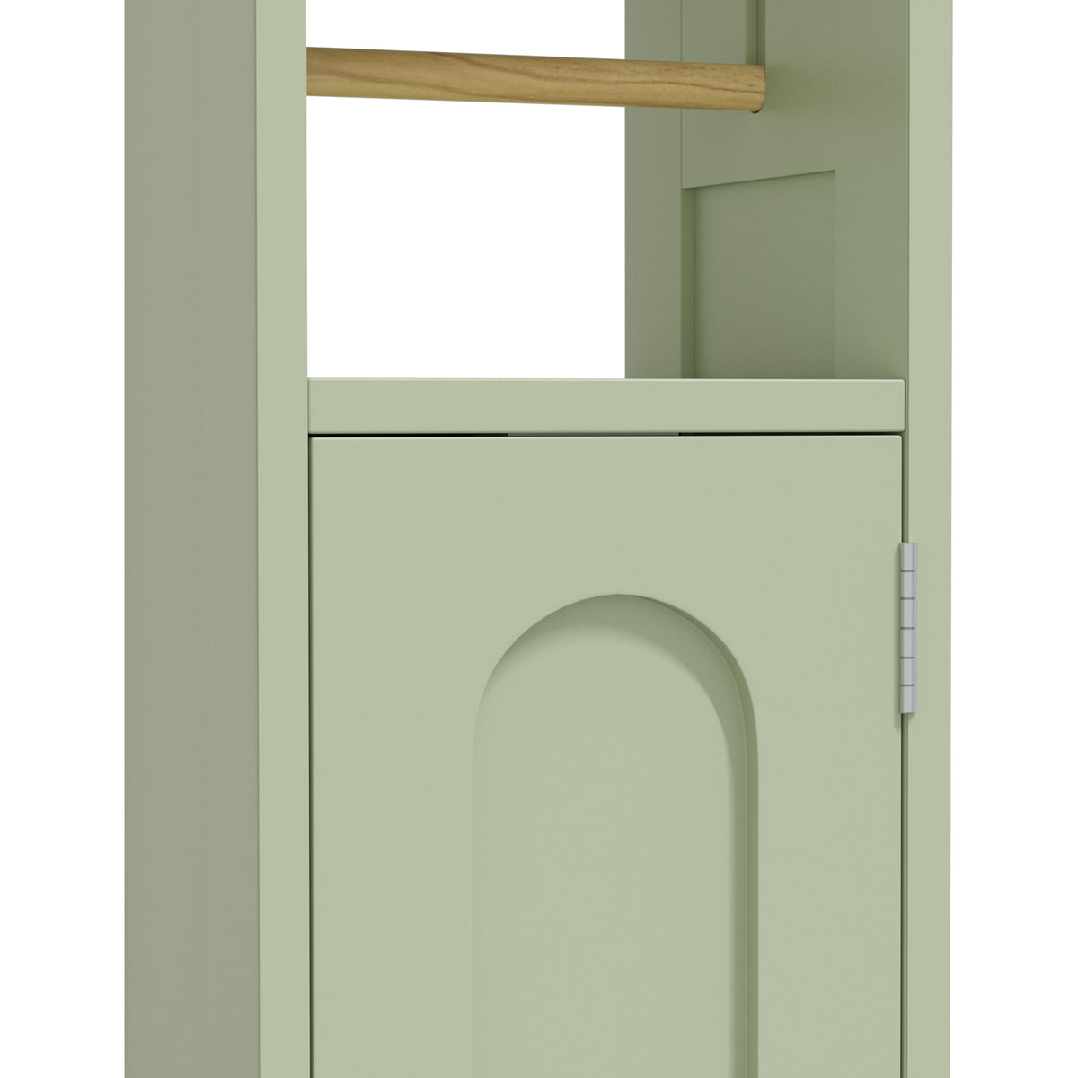 HOMCOM Small Bathroom Storage Cabinet with Toilet Roll Holder - Light Green