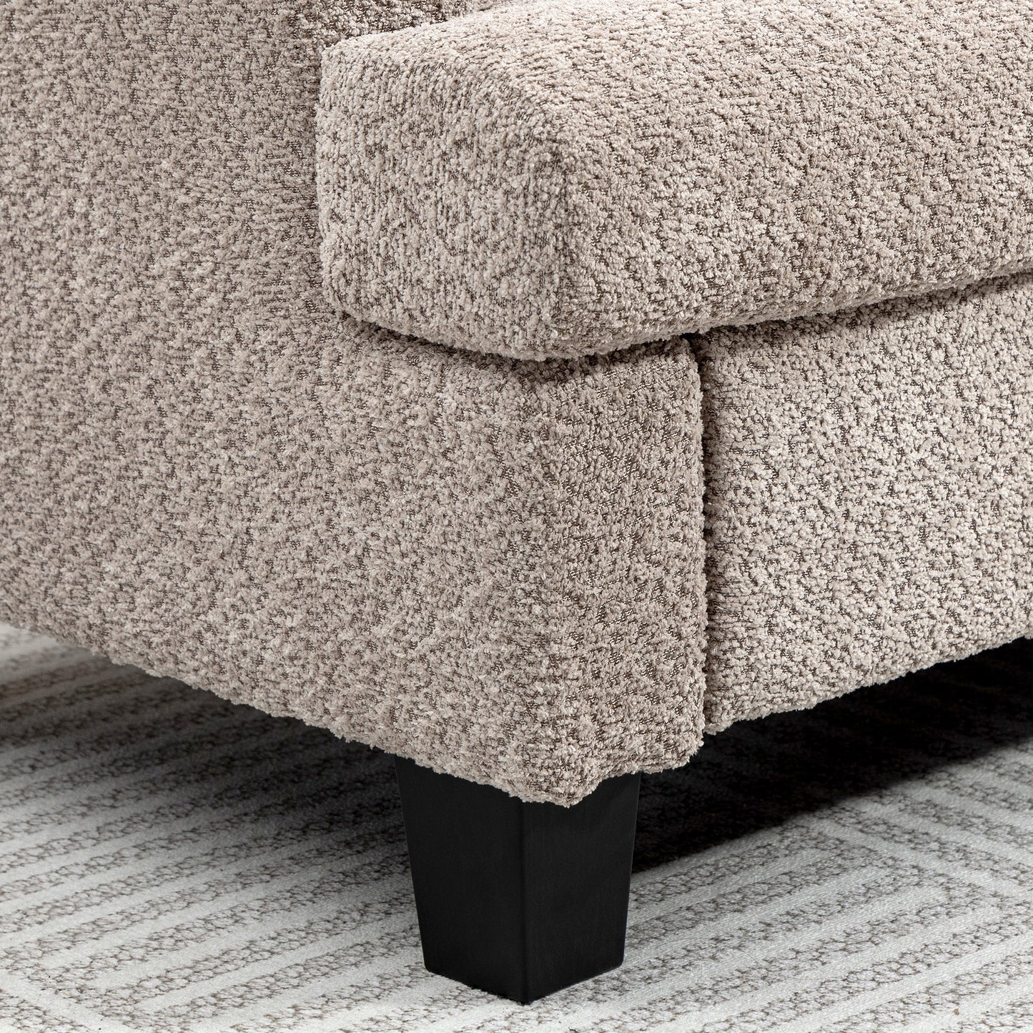 HOMCOM Two-Seater Chenille Sofa - Light Brown