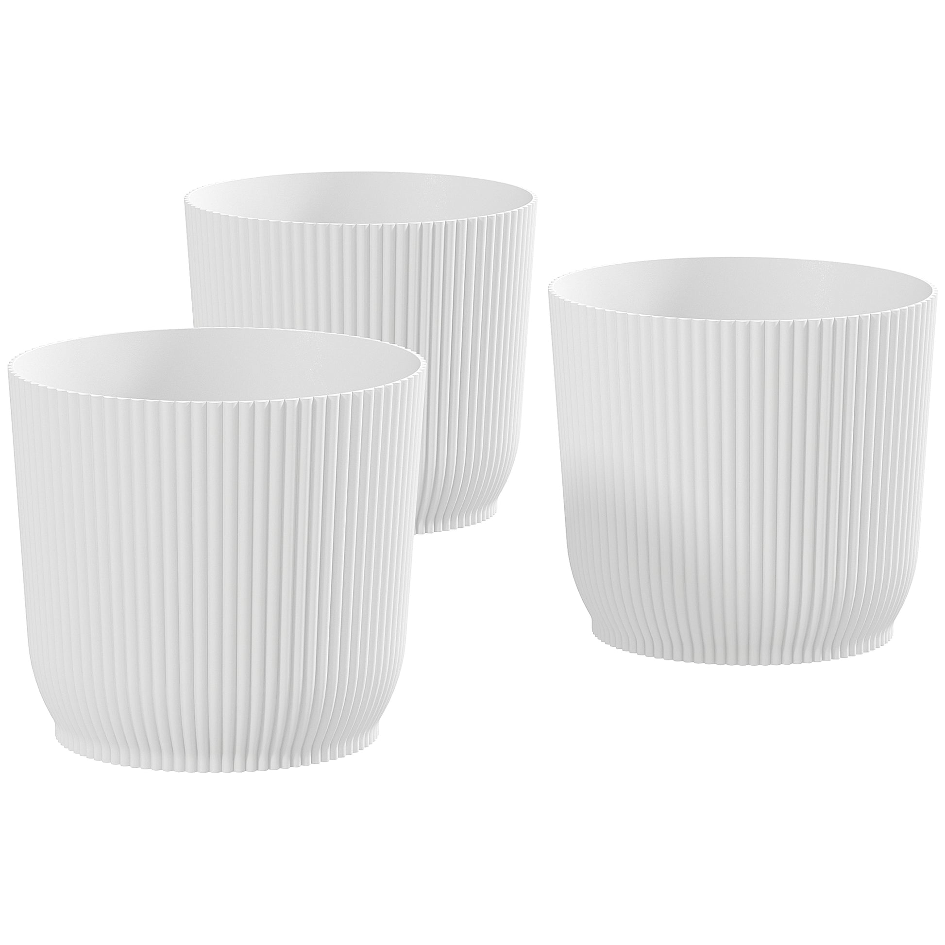 Outsunny Set of Three Ð¤22cm Planters - White