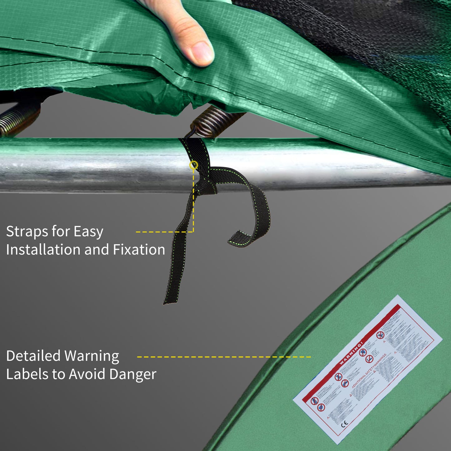 HOMCOM  Trampoline Safety Pad, 8 ft-Green