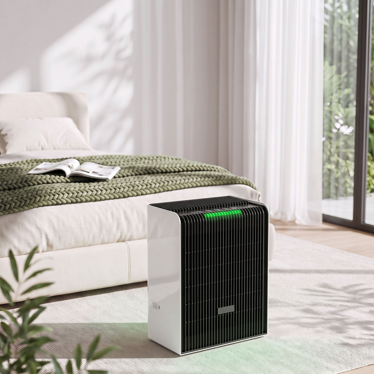 HOMCOM Air Purifier for Home, H13 HEPA Filter, Pet Air Cleaner, Sleep & Auto Mode, 24mÂ², Quiet 28dB, AQI Indicator, 8H Timer