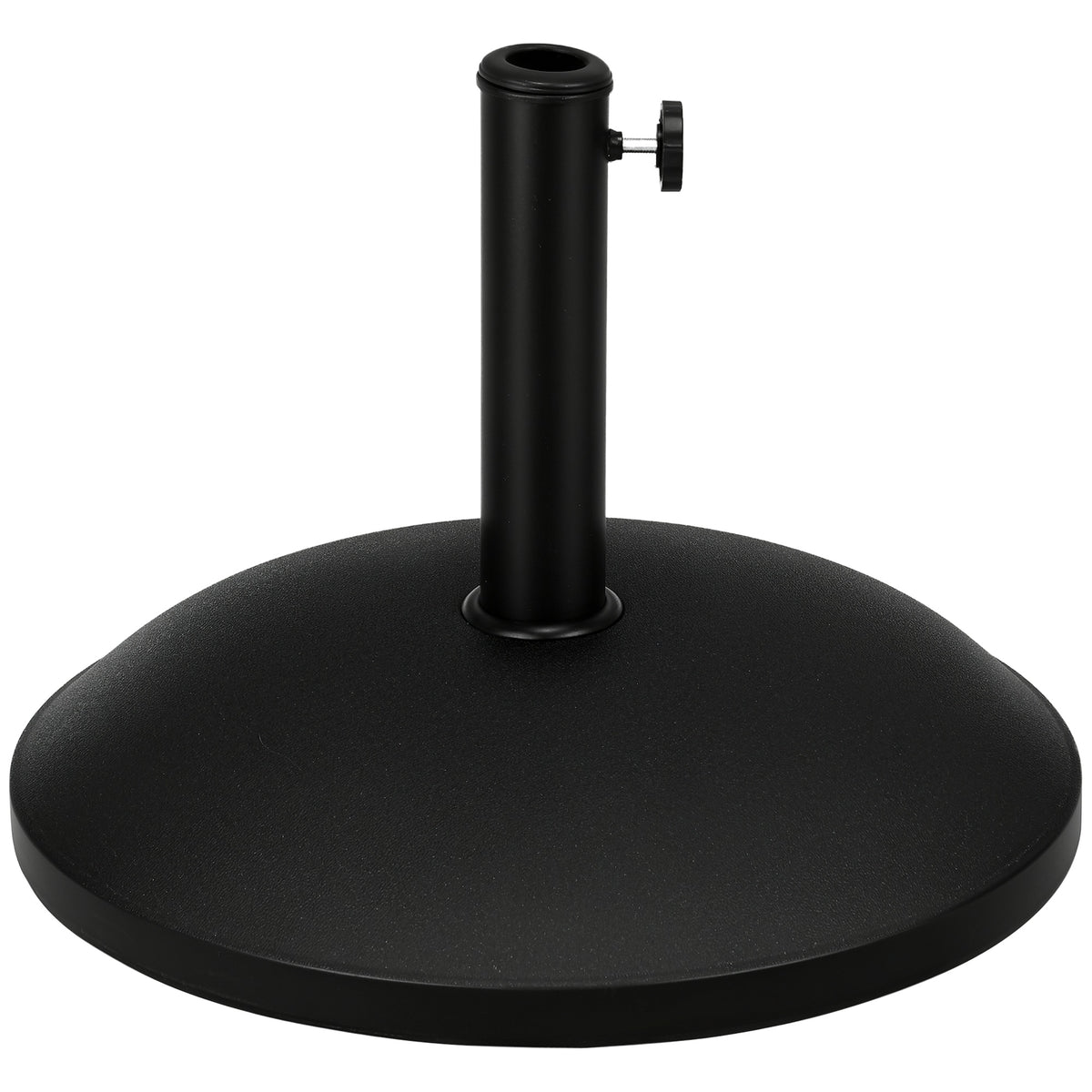 Outsunny 25 kg Parasol Base, Heavy Duty Concrete Patio Umbrella Stand with Adjustable Knob, 49 cm Round Garden Parasol Holder for 35 to 48 mm Poles, Black Default Title