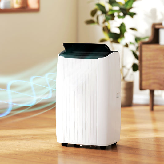 HOMCOM 14000 BTU 5-in-1 Portable Air Conditioner with Cool, Heat, Dehumidifier, Fan, Sleep, WiFi Voice Control, White