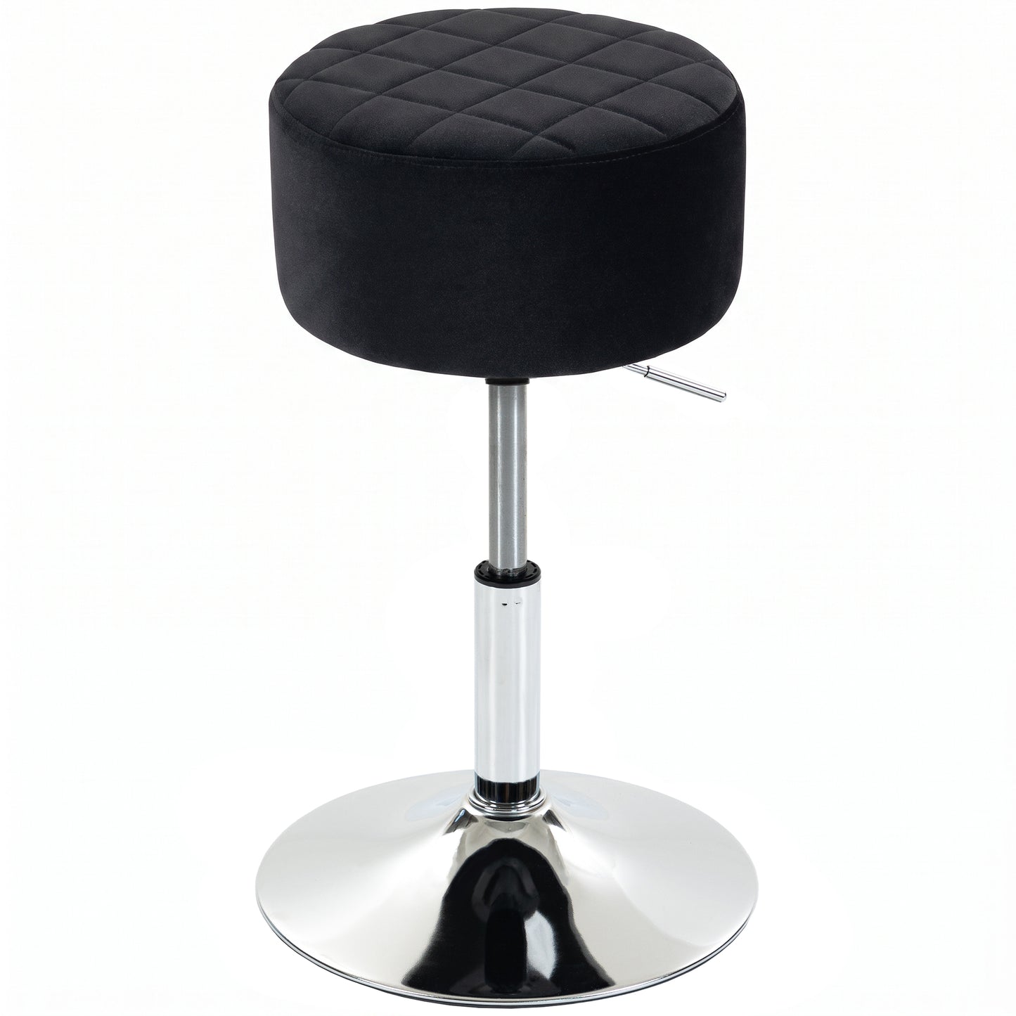 HOMCOM Bar Stool Adjustable Swivel Chair Velvet-Feel Seat 1 Piece, Black