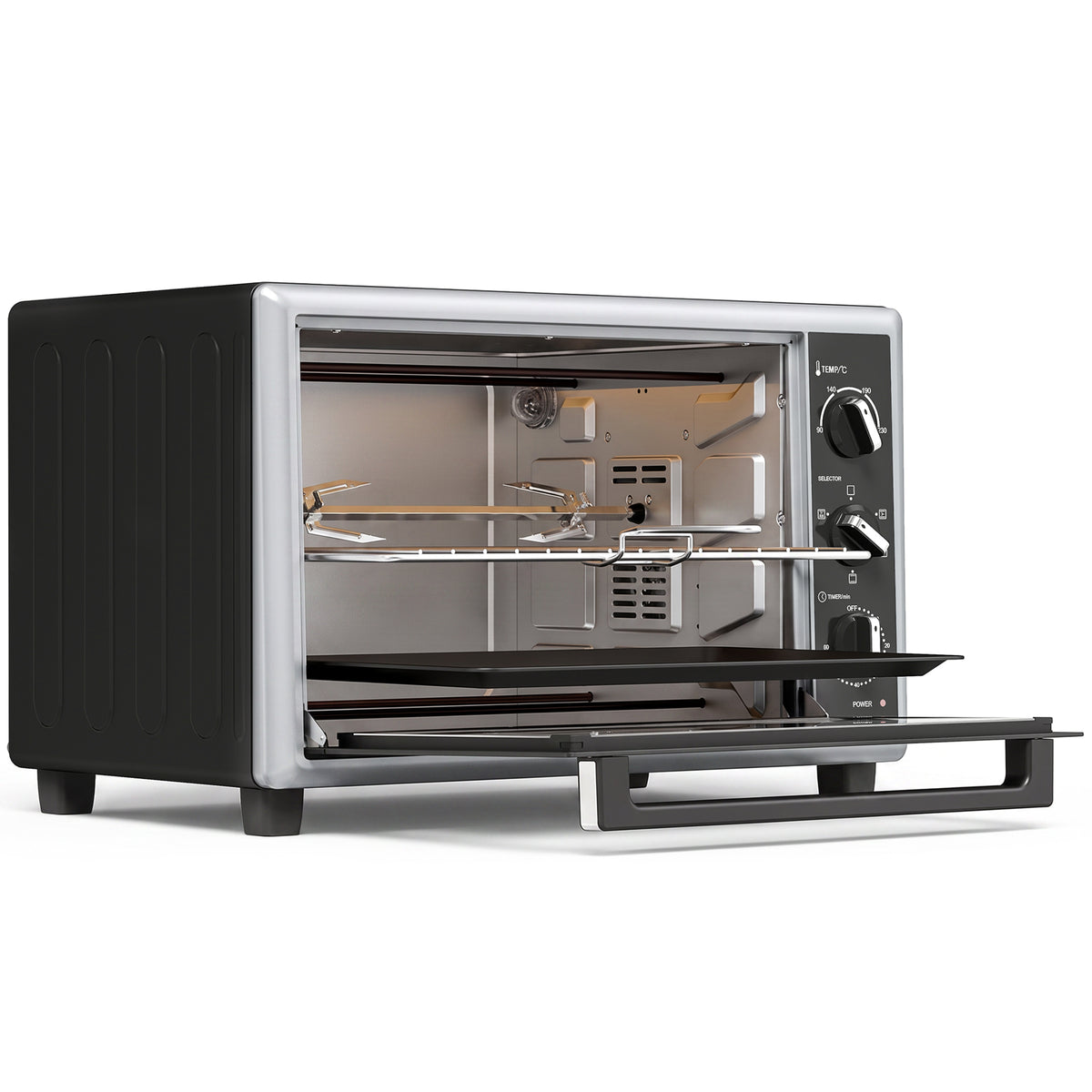 HOMCOM 36L Mini Oven with Convection, Electric Countertop Cooker with Rotisserie, 90â€“230Â°C Adjustable Temperature, 1500 W Default Title