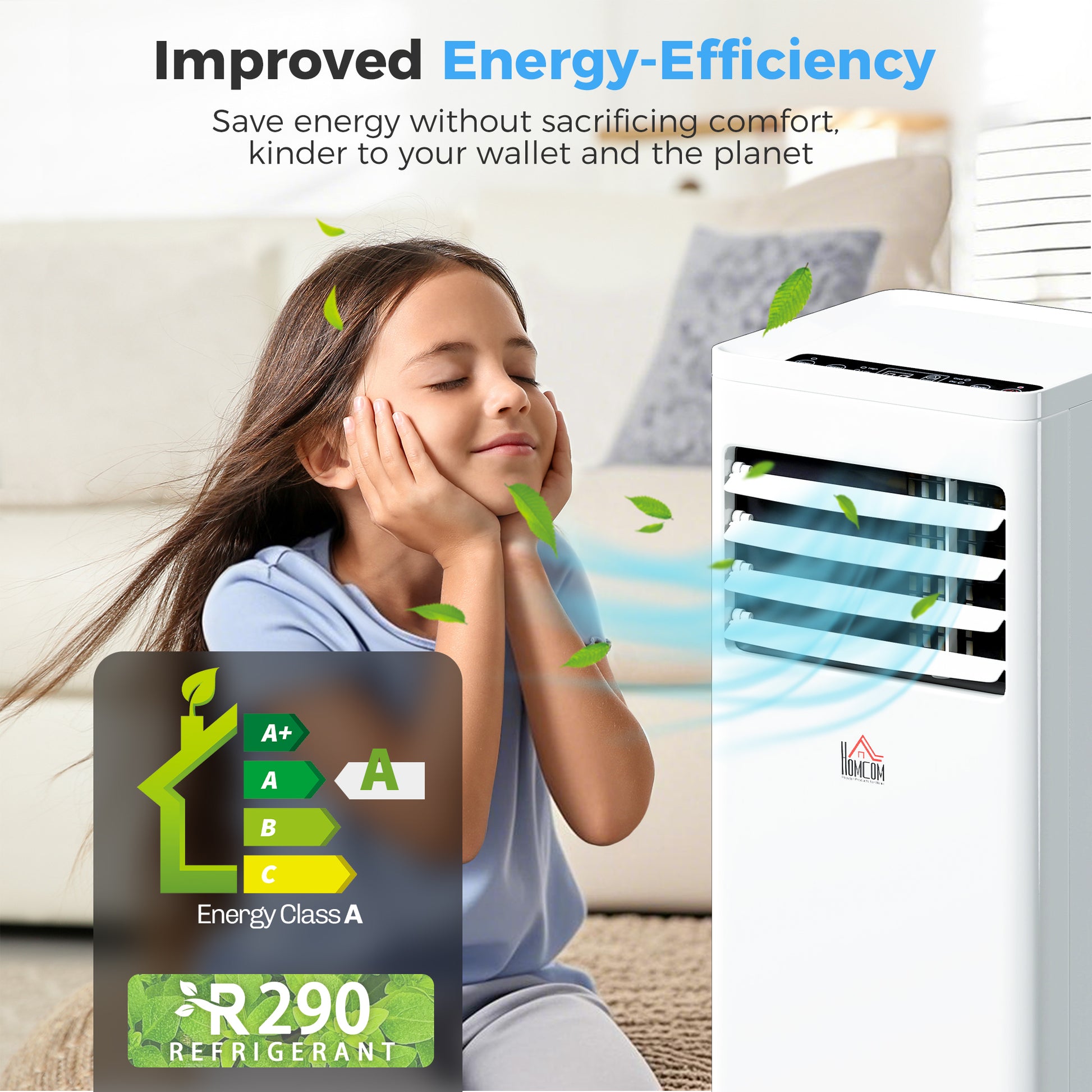 HOMCOM Portable Air Conditioner 9000 BTU, Air Conditioning Unit with Digital Display for Room up to 28ãŽ¡