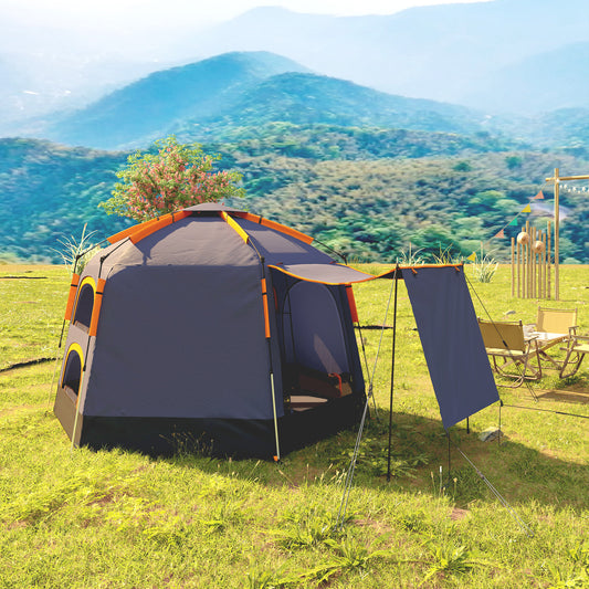 Outsunny Automatic Pop Up Camping Tent, Instant Setup 2-4 Man Tent with Mesh Windows, Waterproof & UV30+, Portable with Carry Bag for Fishing, Hiking, Backpacking, Dark Grey