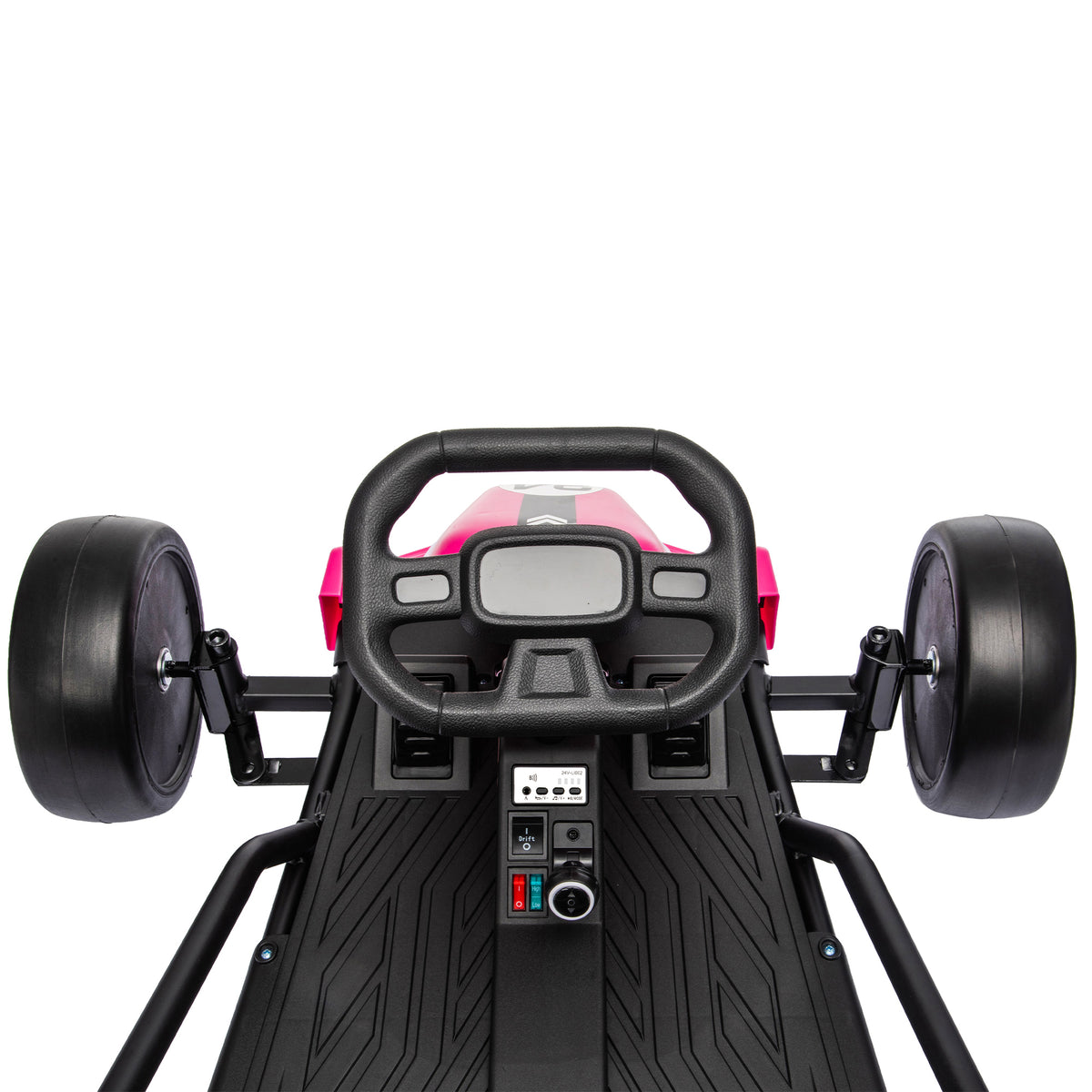 AIYAPLAY 24V Electric Go Kart for Kids, Ride On Racing Go Kart with Dual 150W Motors, 12KM/H Max Speed for Ages 6-14, Pink