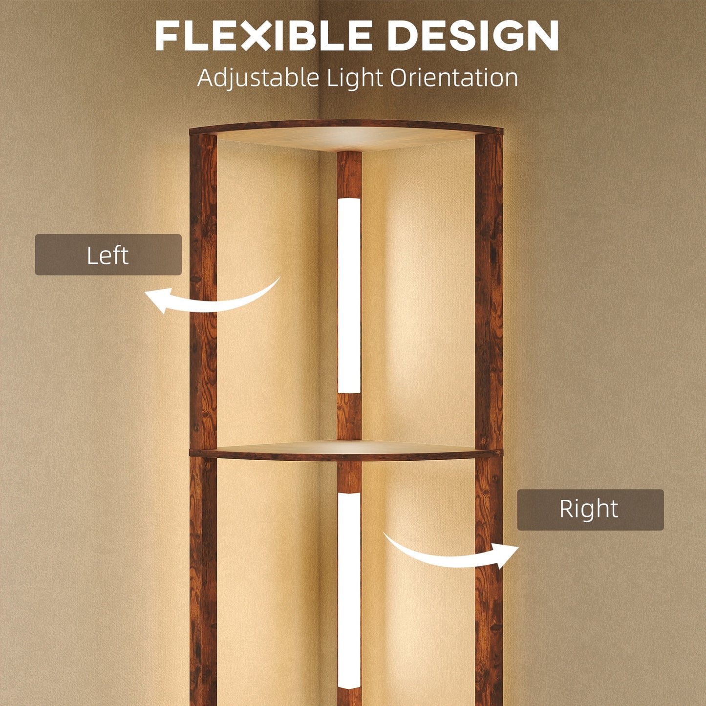HOMCOM 4-Tier Corner Floor Lamp