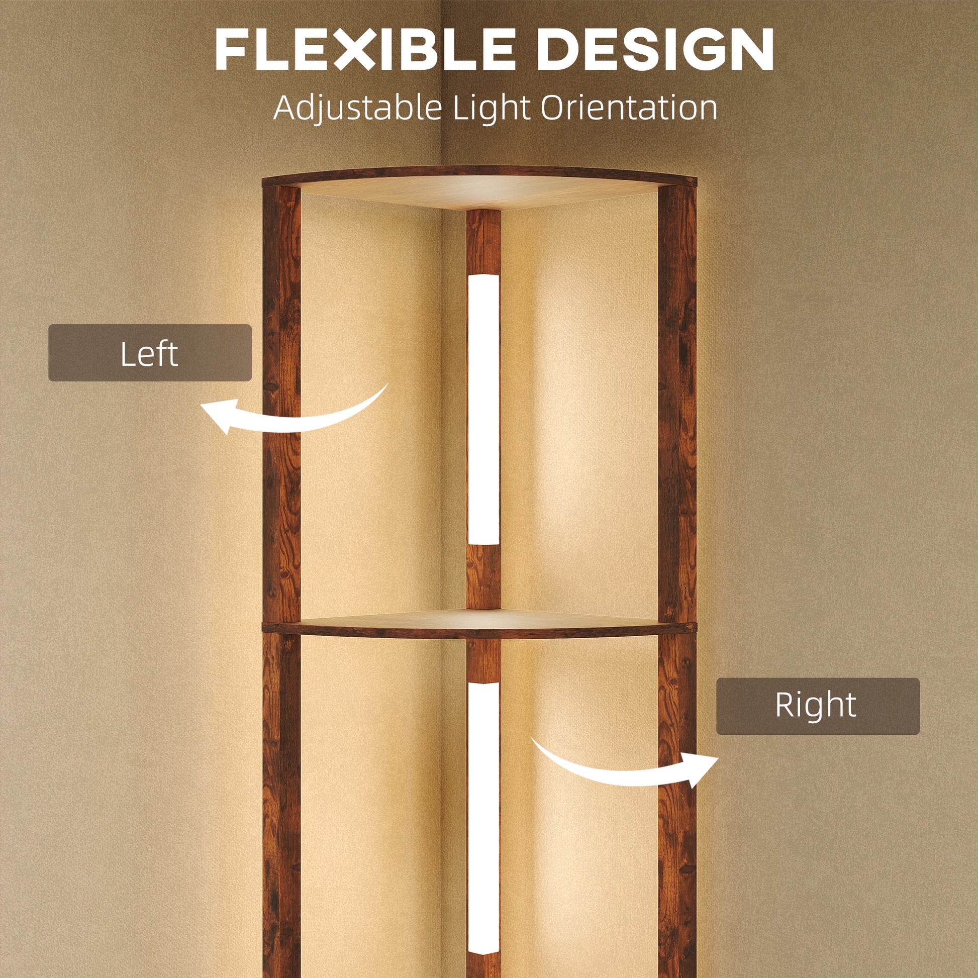 HOMCOM 4-Tier Corner Floor Lamp