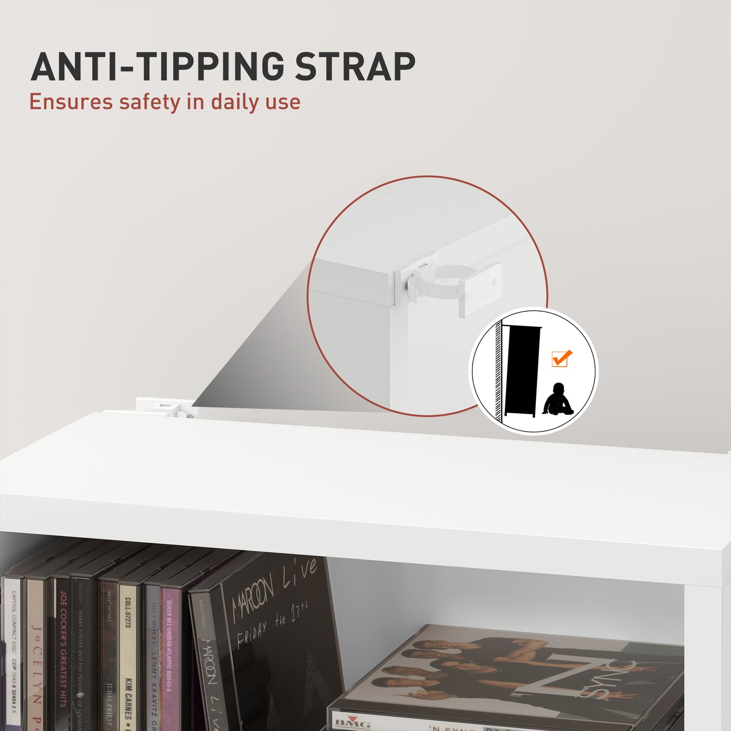 HOMCOM 260 Narrow CD Storage Unit - White