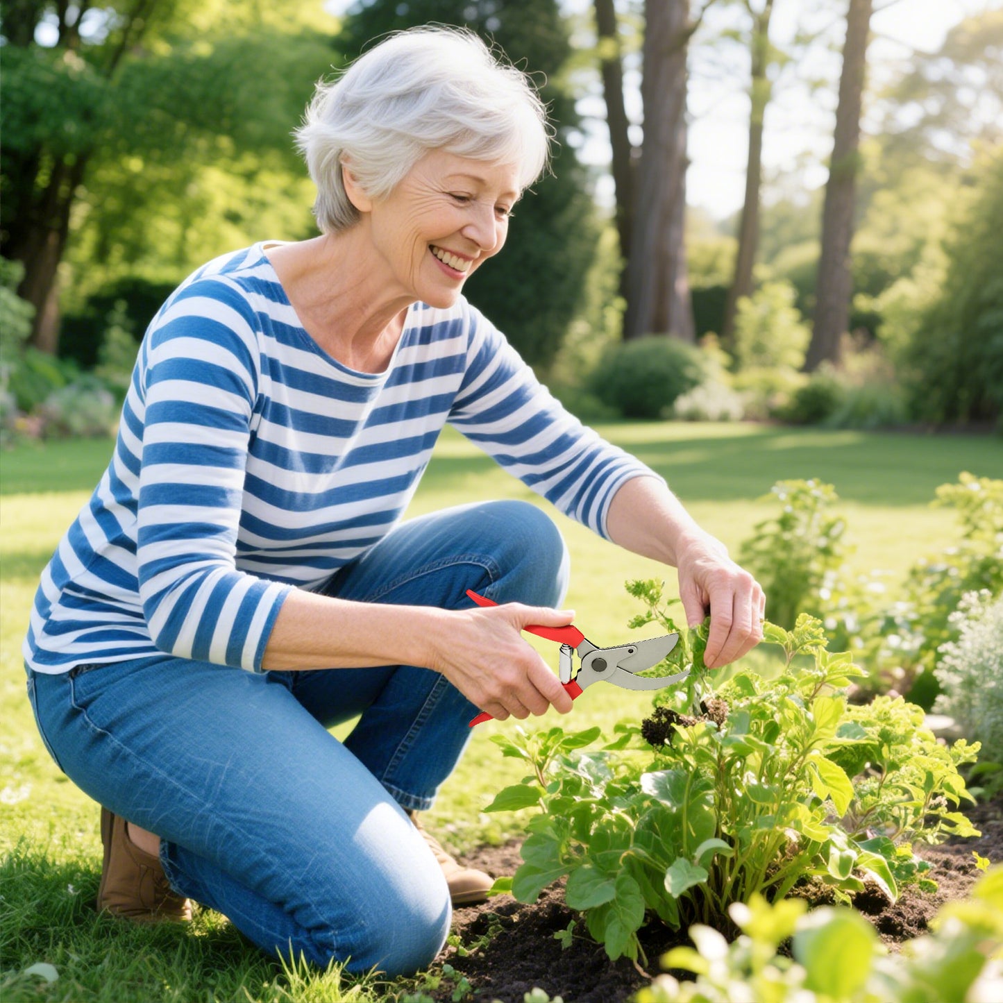 Outsunny 3 Pcs Garden Shears Set with Hedge Shears, Lopper, Garden Secateurs, Lightweight and Compact, Tree Shrub Care Kit for Pruning with Soft Grip Handle