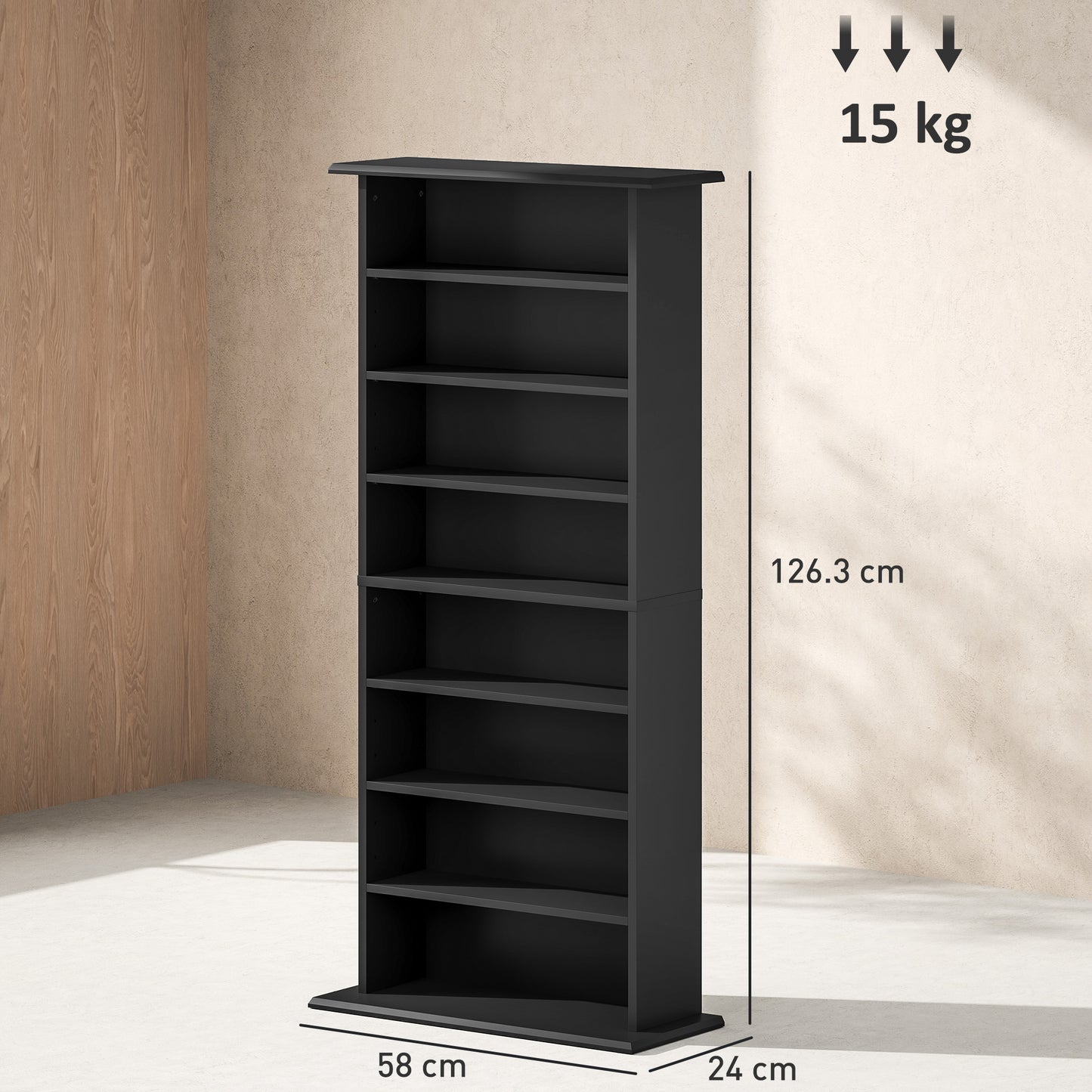 HOMCOM 360 CD Storage Unit - Black