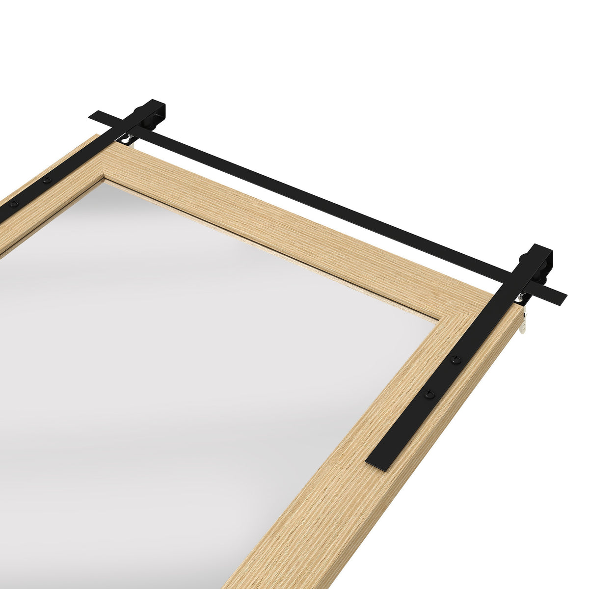 HOMCOM 110 x 66 cm Rectangle Mirror, Farmhouse Wall Mirror for Living Room, Bedroom, Hallway, White Oak