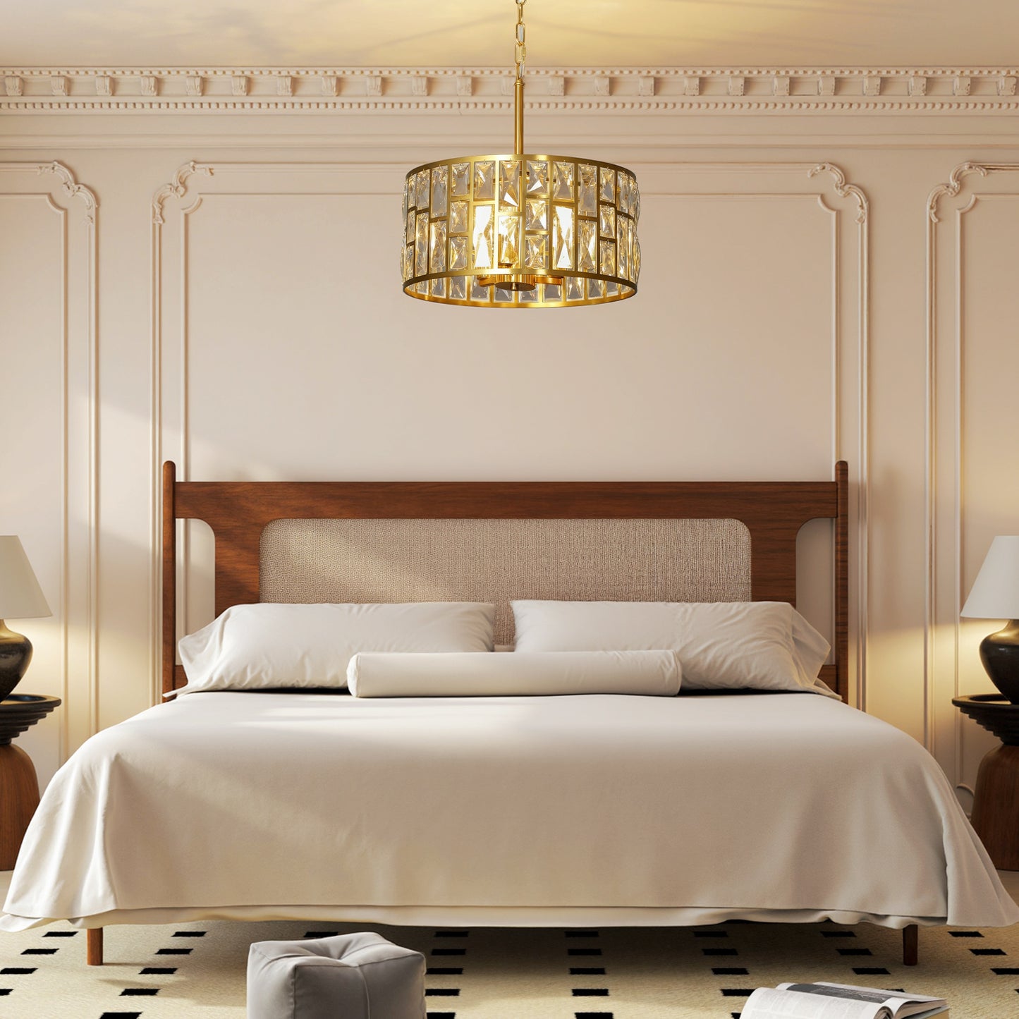 HOMCOM 72 Glass Crystallite Chandelier - Gold-Tone