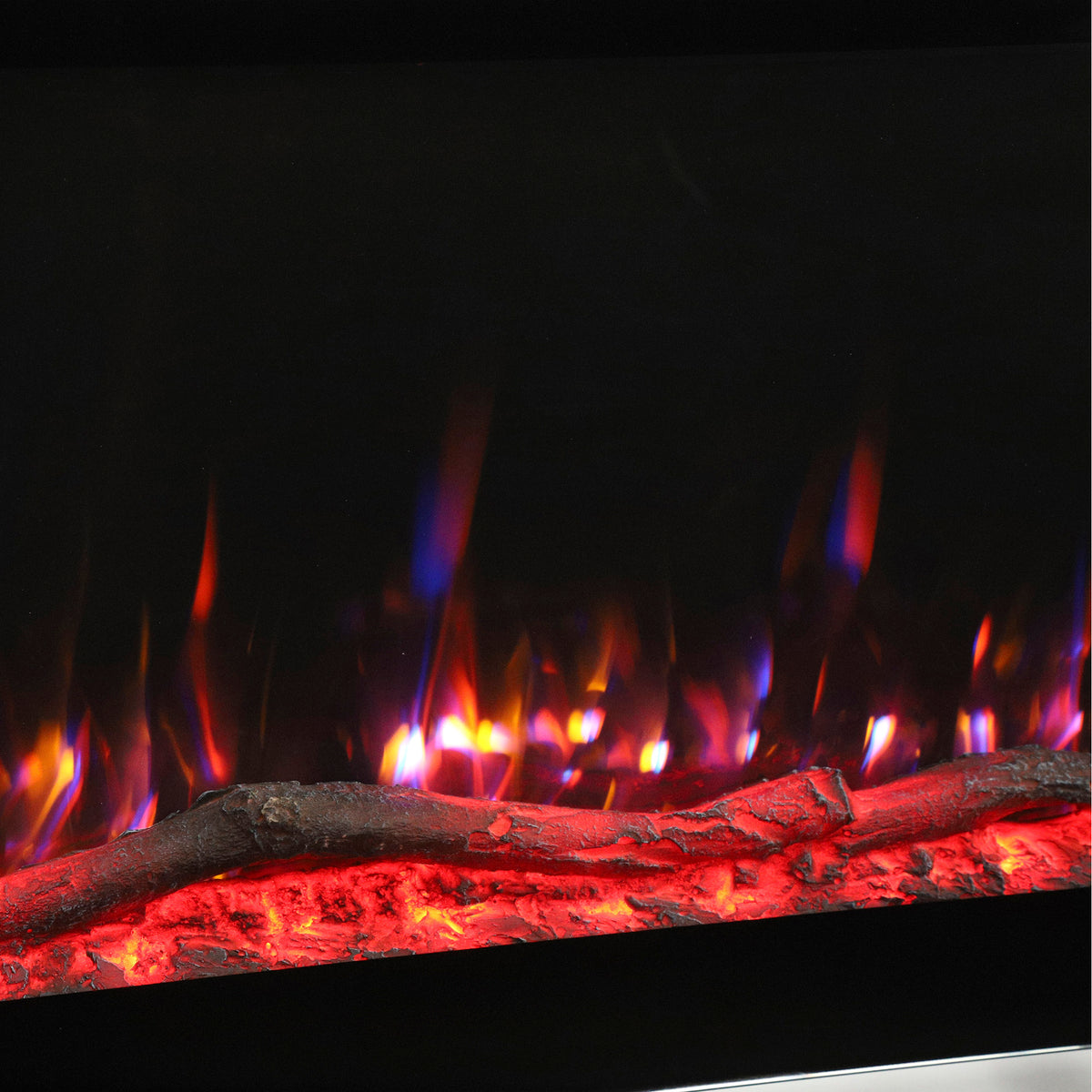 HOMCOM 3 IN 1 Slim Electric Fire, Wall Mounted/Recessed/Freestanding, Electric Fireplace with 12 Flame Colours, 5 Brightness