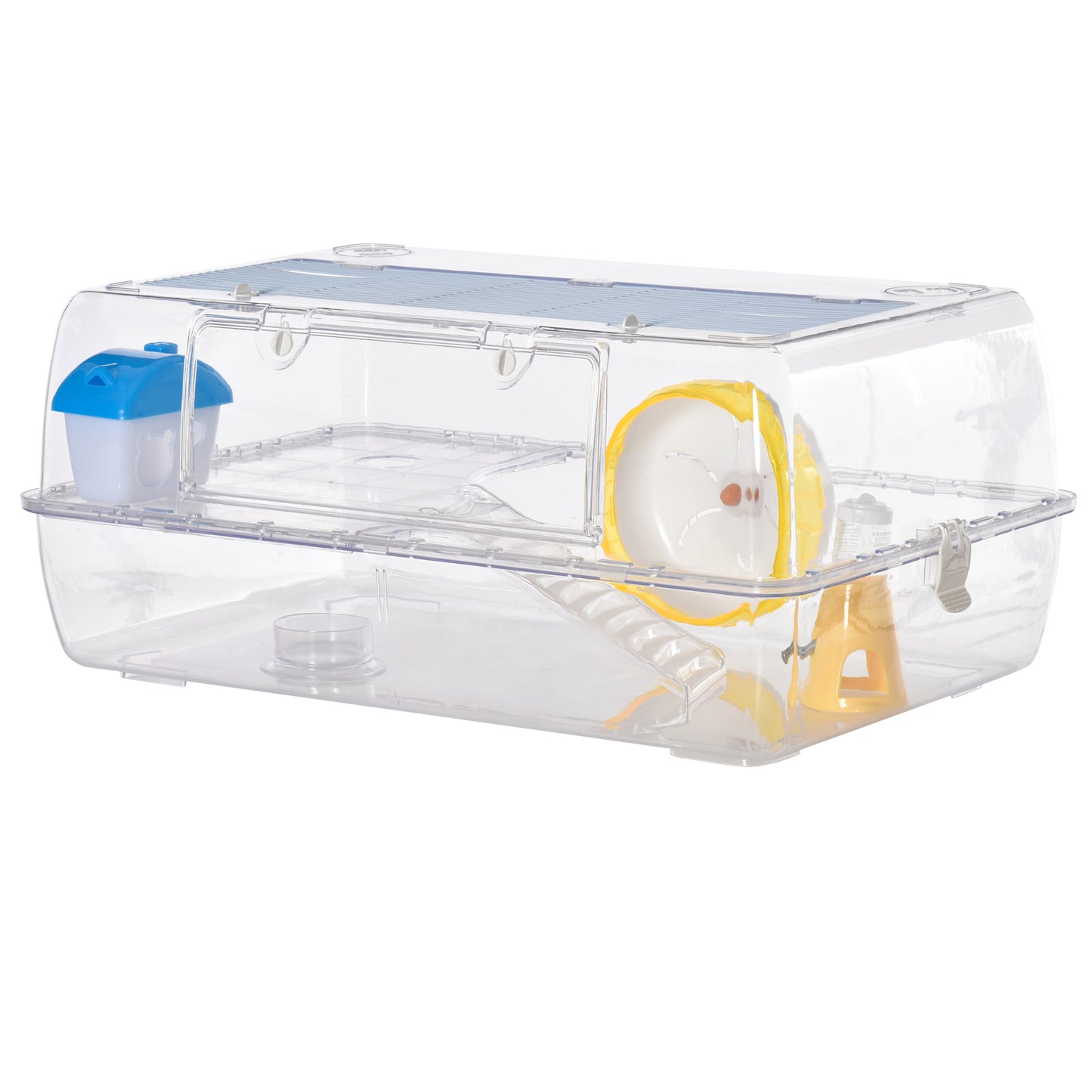 PawHut Hamster Cage, 2 Tier Gerbil Cage with Running Wheel, Water Bottle, Dish Default Title