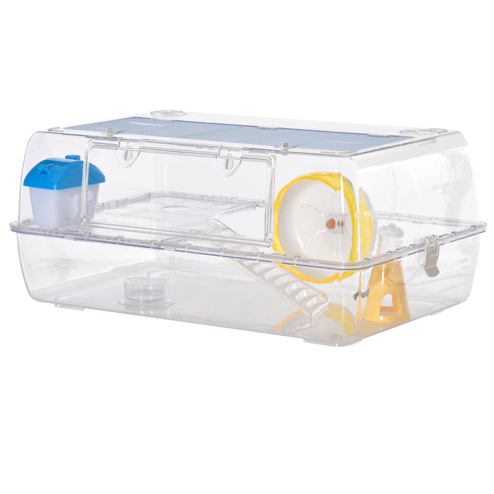 PawHut Hamster Cage, 2 Tier Gerbil Cage with Running Wheel, Water Bottle, Dish Default Title