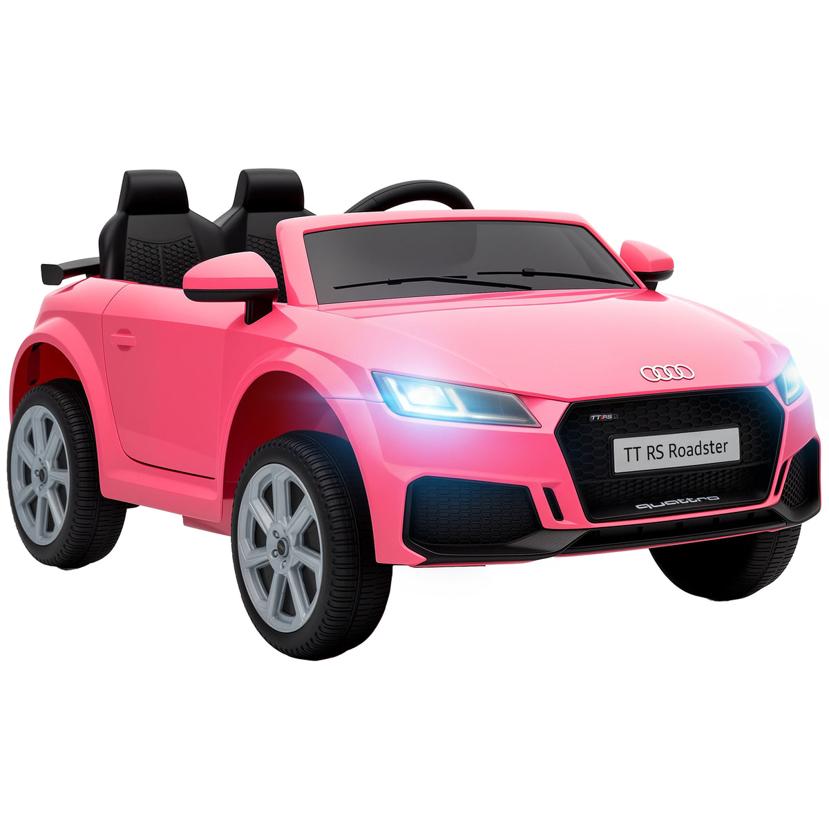 AIYAPLAY 12V Audi TT RS Licensed Electric Car, Electric Ride On Toy with Remote Control, Dual Motors, 4-Wheel Suspension, Pink Default Title