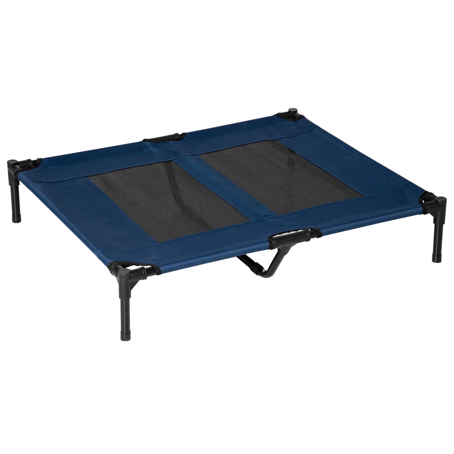 PawHut Raised Dog Bed Cat Elevated Lifted Puppy Pet Elevated Cot Portable Camping Basket â€“ Blue (Large)